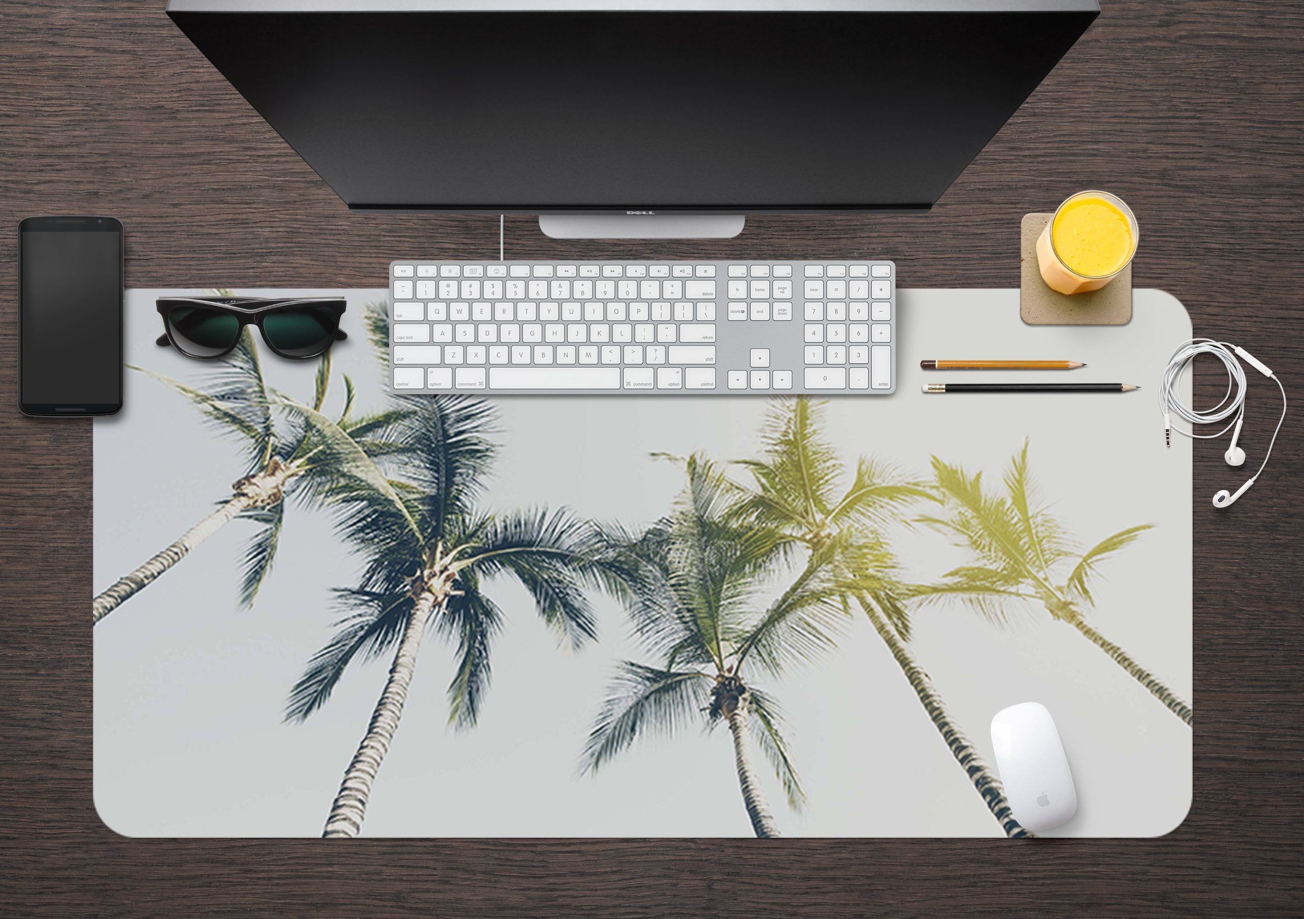 3D Coconut Tree 012 Desk Mat Mat AJ Creativity Home