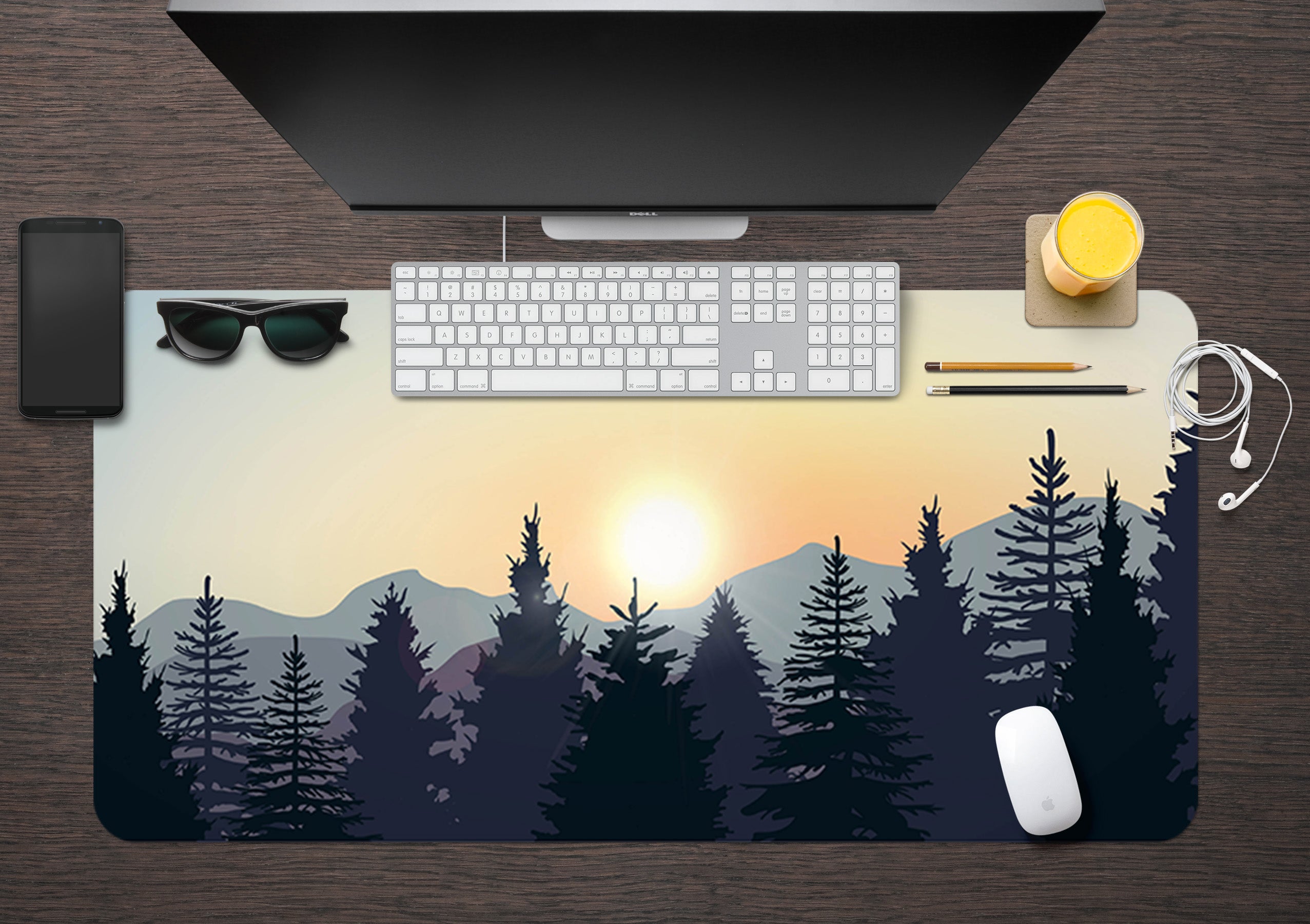 3D Pine Forest 17082 Desk Mat