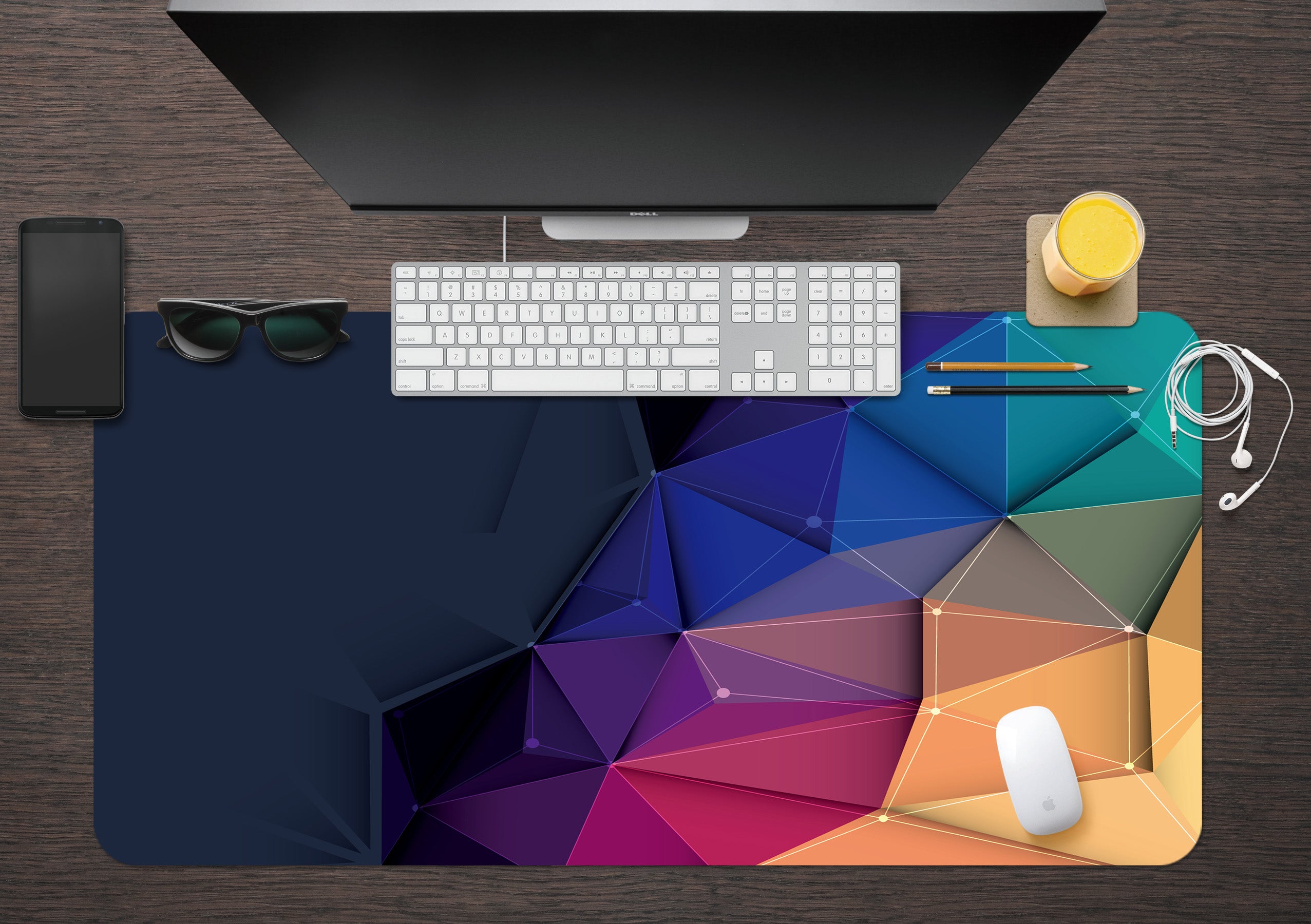 3D Colored Triangle 17180 Desk Mat