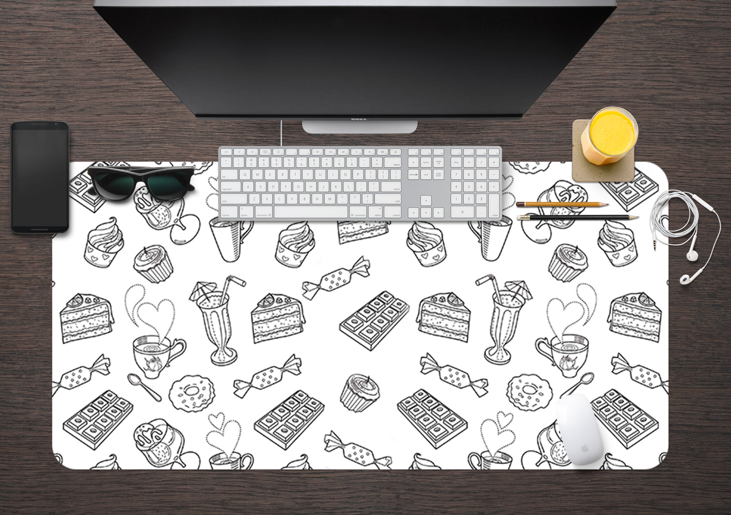 3D Dessert Drink 17064 Desk Mat