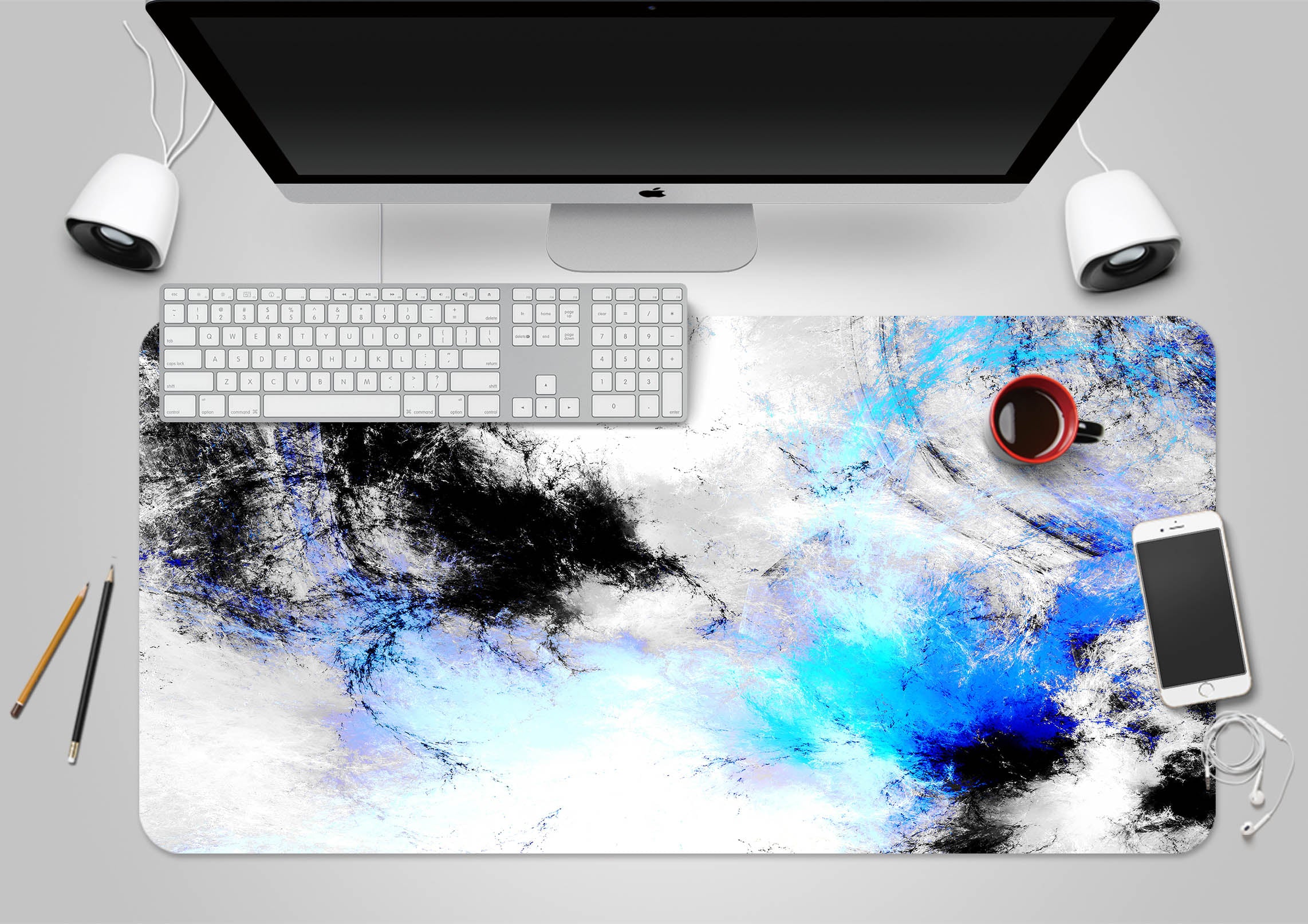 3D Blue Grey 17173 Desk Mat