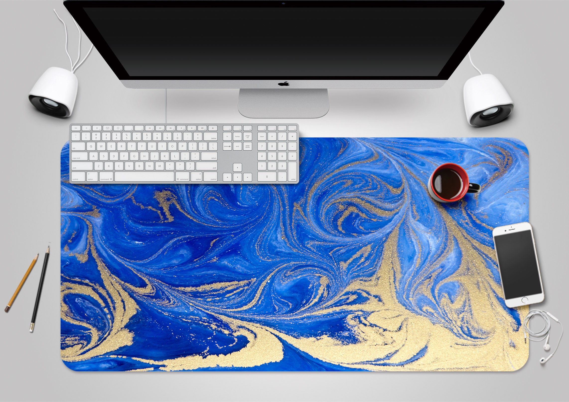 3D Blue Texture 17188 Desk Mat