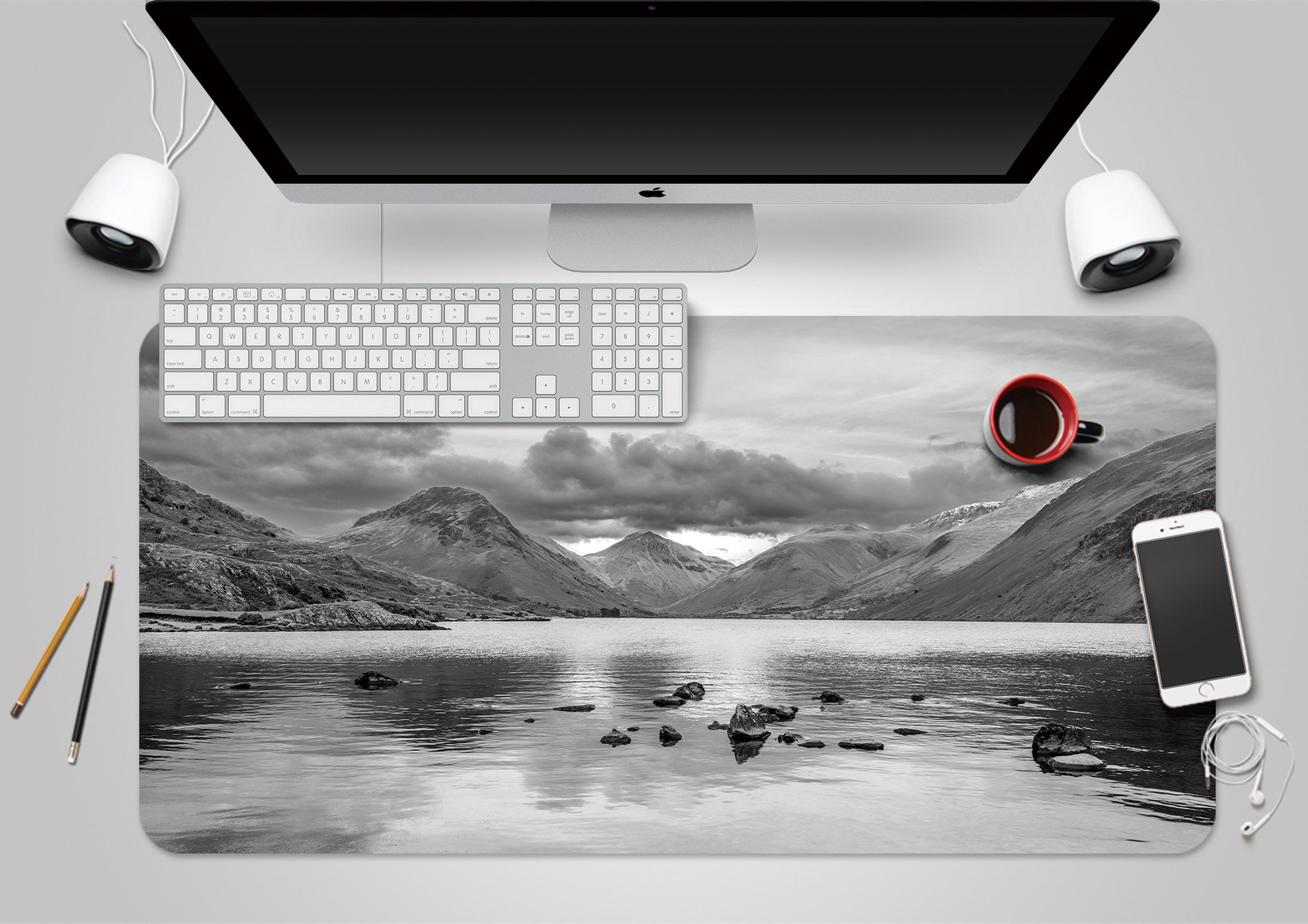 3D Mountain Lake 7764 Assaf Frank Desk Mat