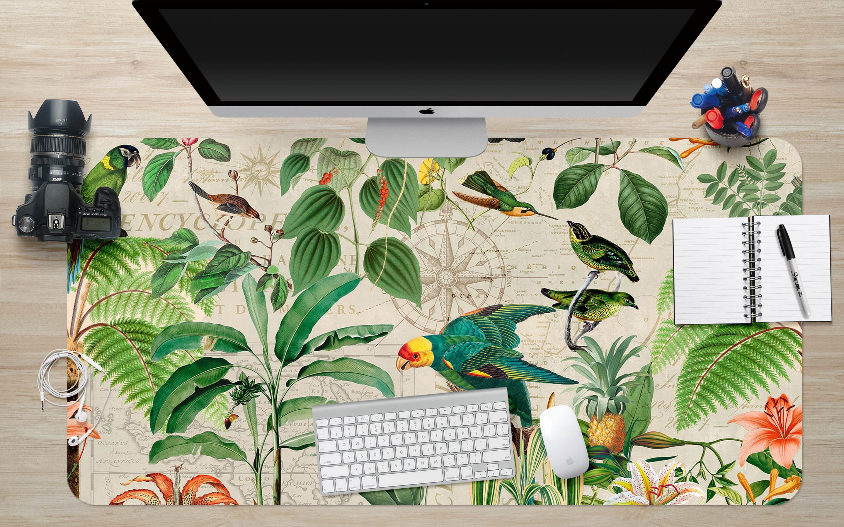 3D Green Leaves 5234 Andrea Haase Desk Mat