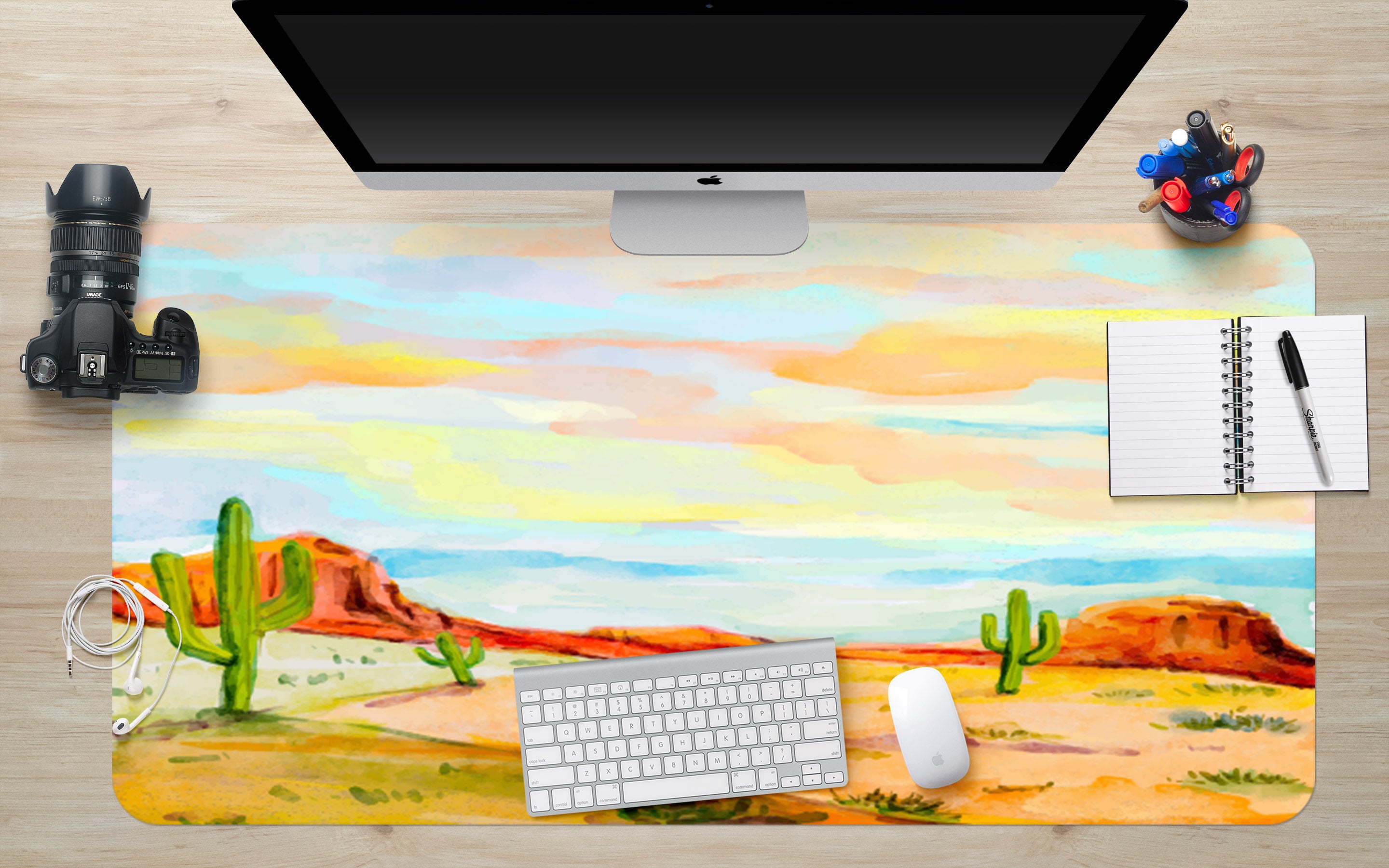 3D Desert Cactus 17084 Desk Mat