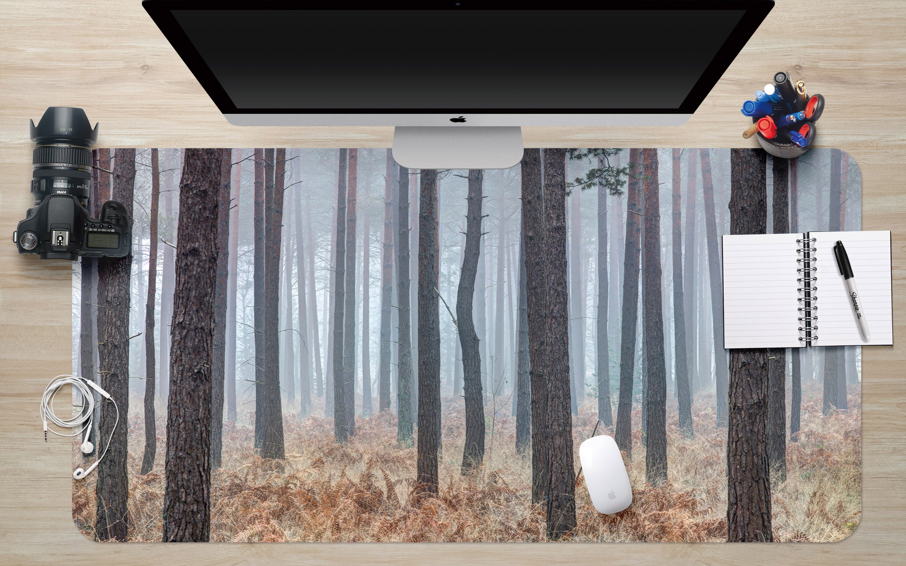 3D Trees Grass 7751 Assaf Frank Desk Mat