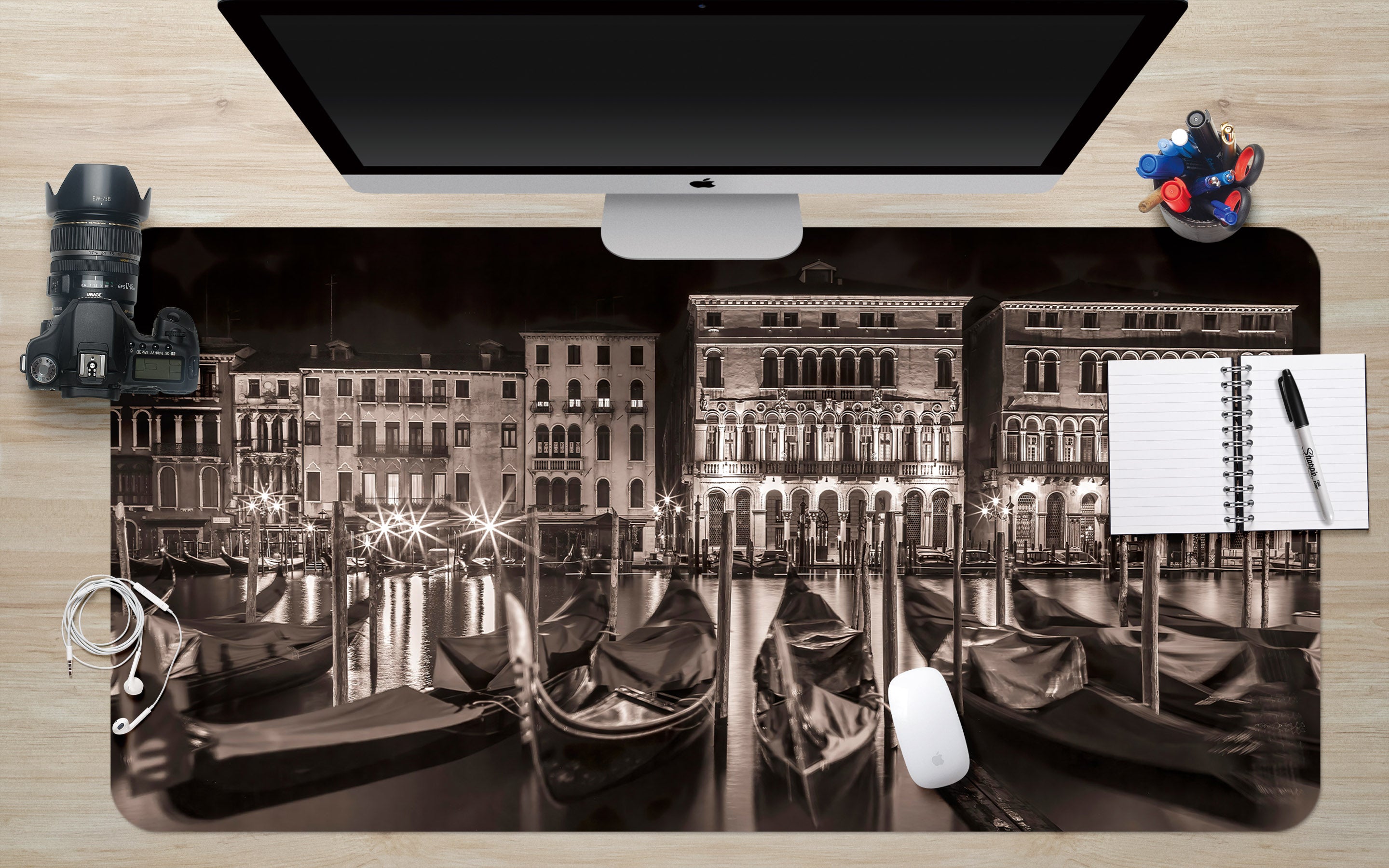 3D Night Boat 7726 Assaf Frank Desk Mat