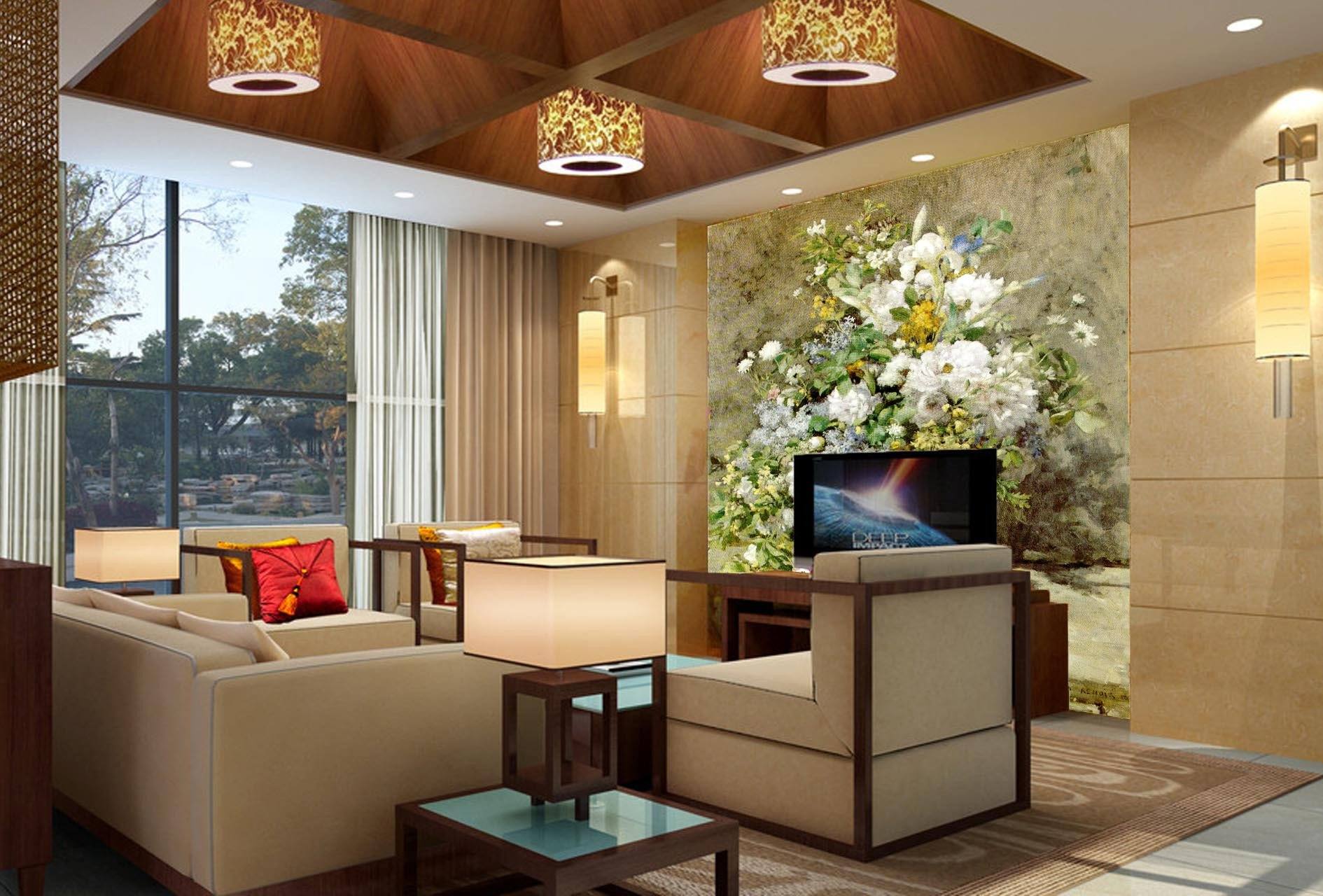 Fresh Flowers Vase Wallpaper AJ Wallpaper