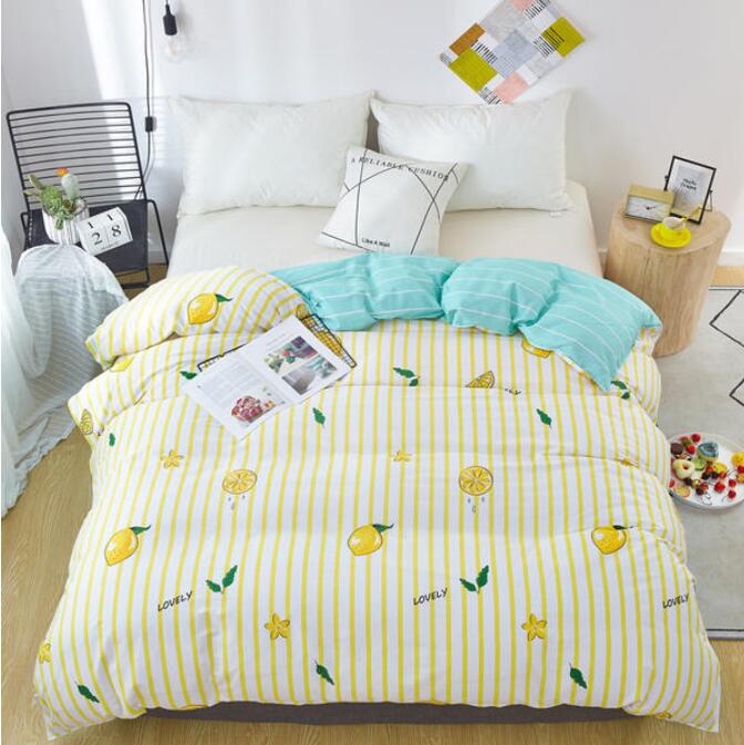 3D Yellow Vertical Stripes Lemon 3035 Bed Pillowcases Quilt