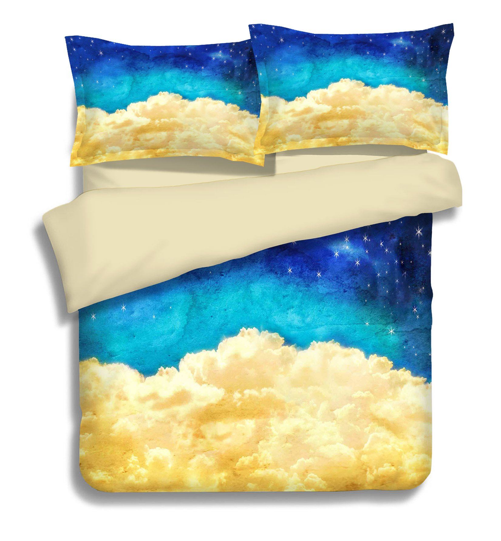 3D Stars Sky Clouds 209 Bed Pillowcases Quilt Wallpaper AJ Wallpaper