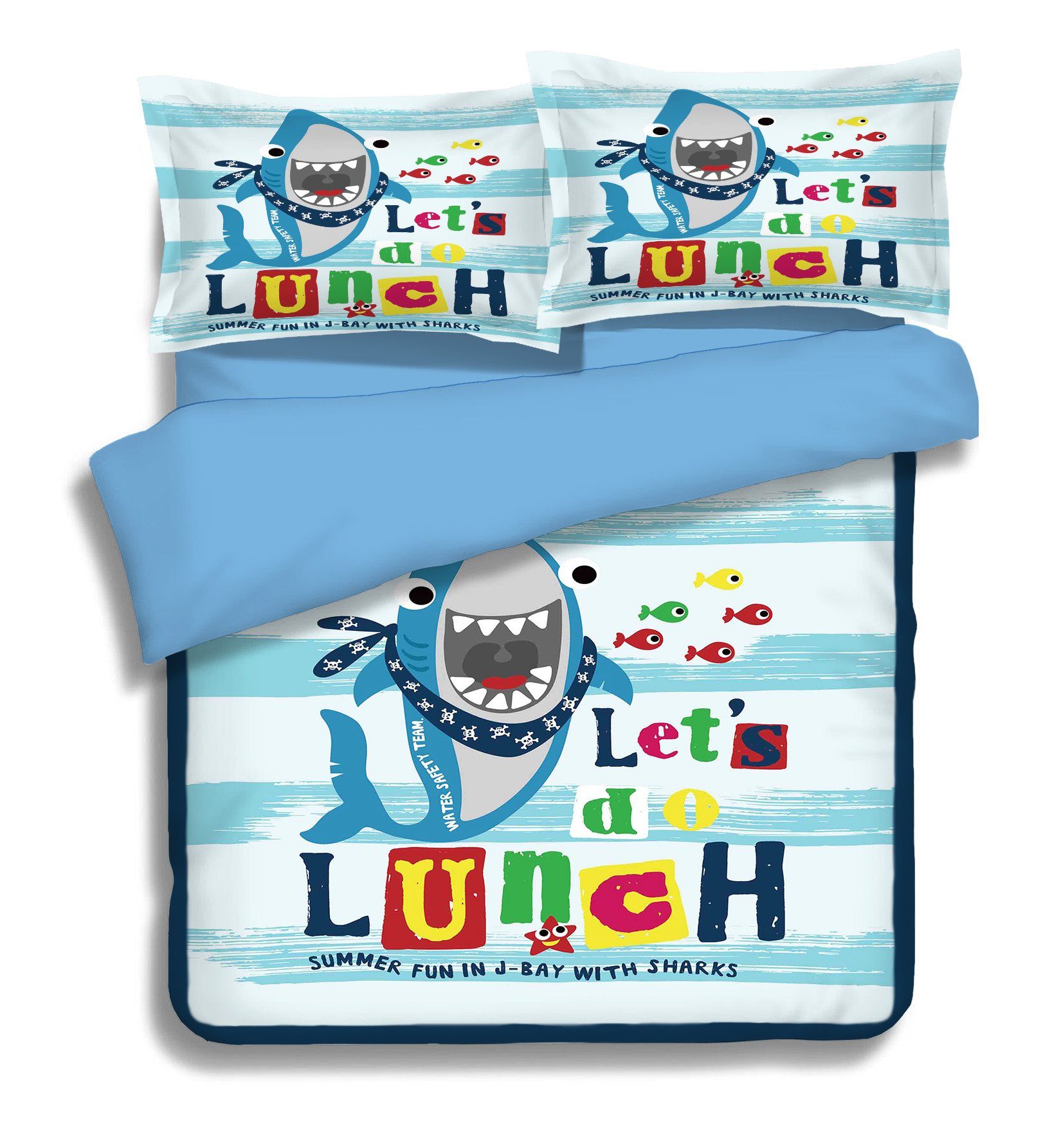 3D Shark Eat Fish 125 Bed Pillowcases Quilt Wallpaper AJ Wallpaper