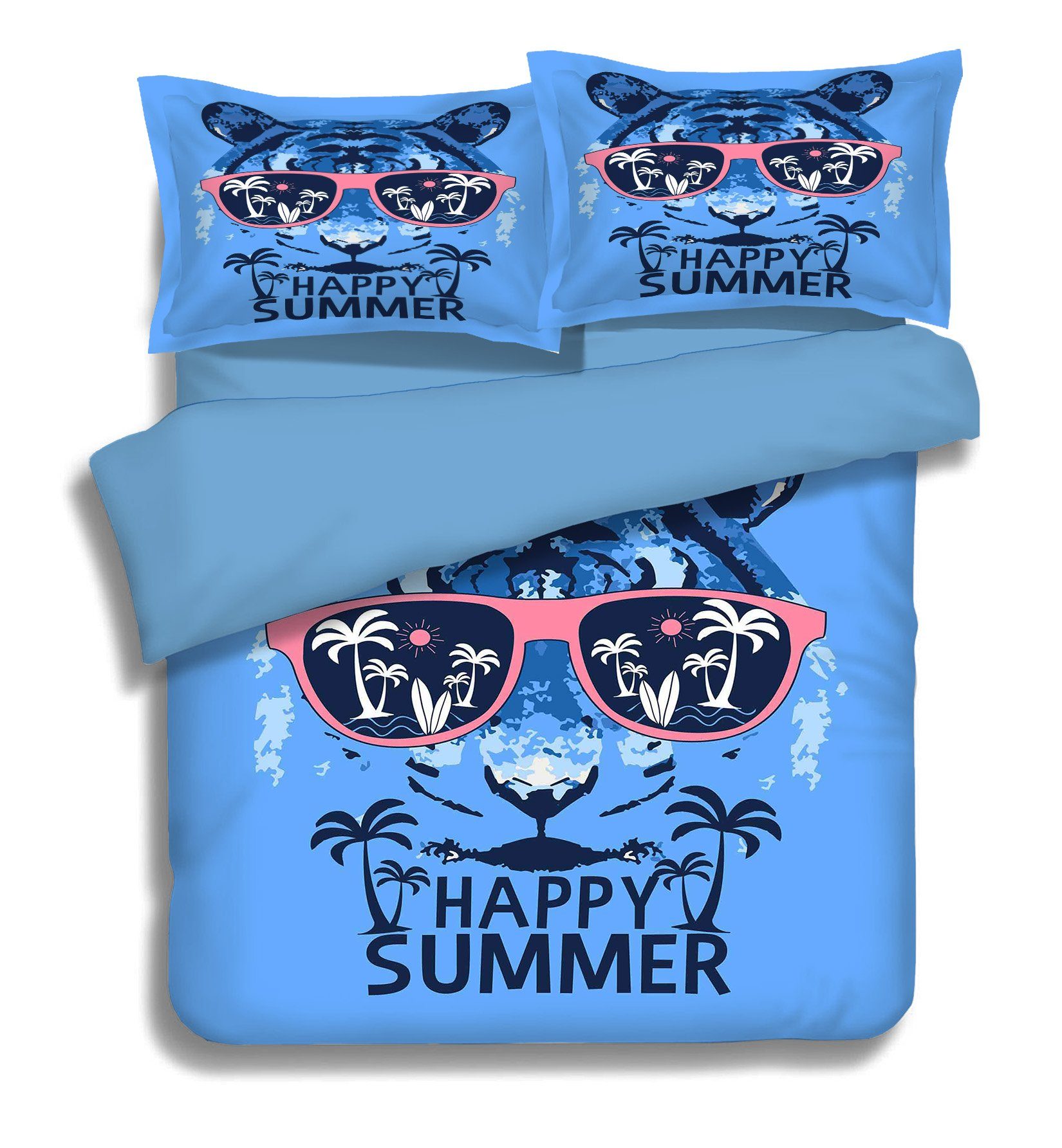3D Sunglasses Cat 048 Bed Pillowcases Quilt Wallpaper AJ Wallpaper