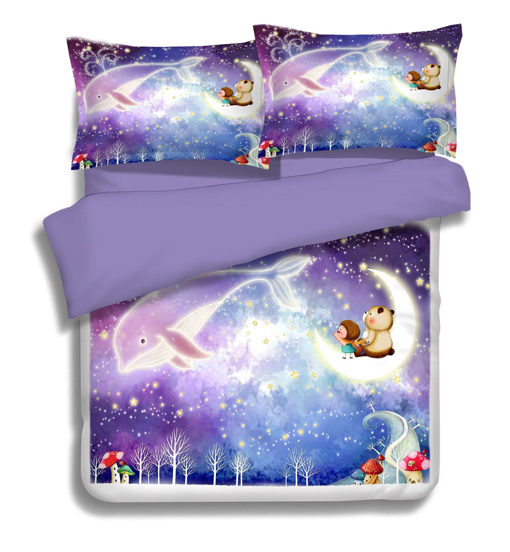 3D Whale Star 172 Bed Pillowcases Quilt Wallpaper AJ Wallpaper
