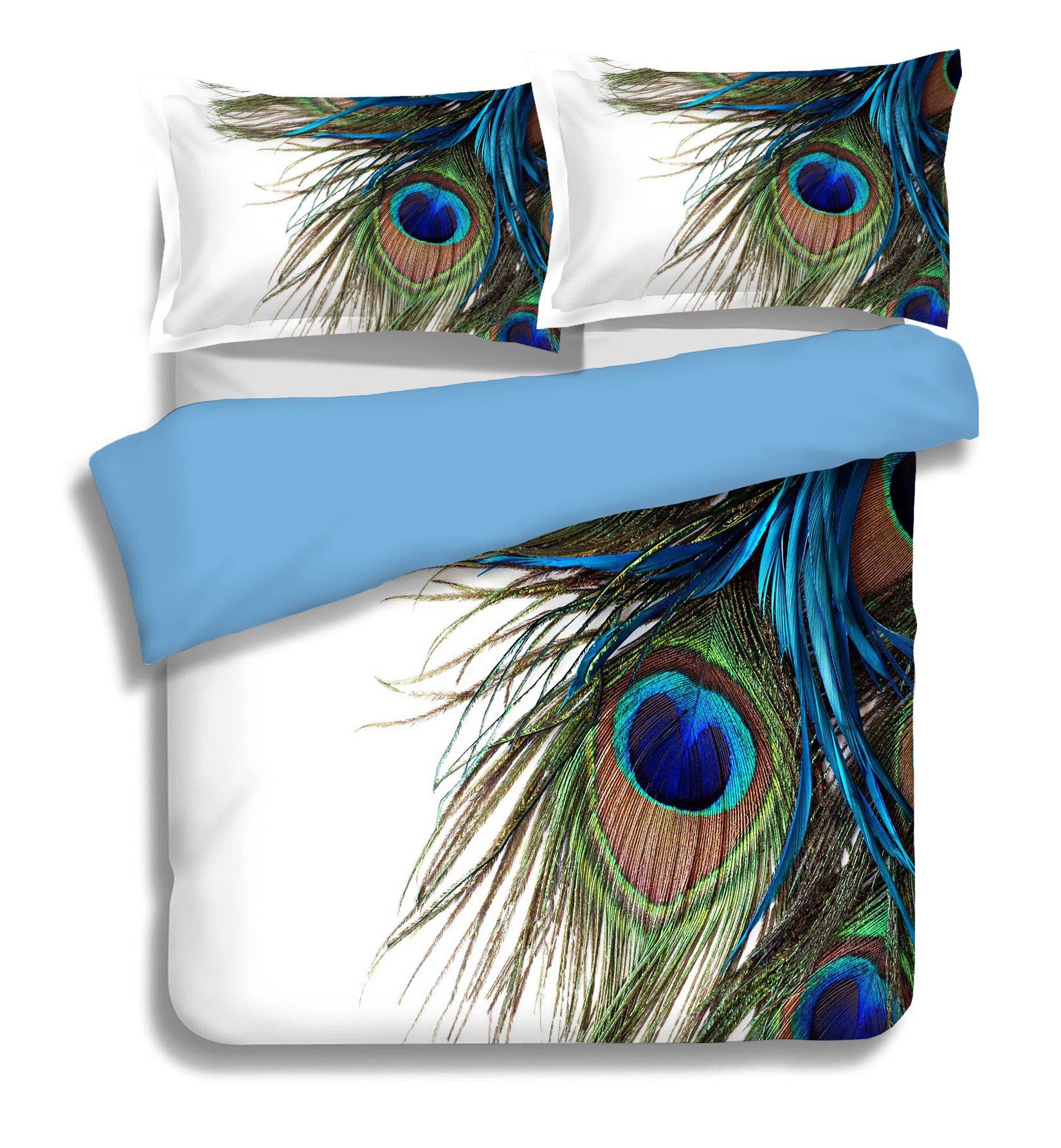 3D Peacock Feather 013 Bed Pillowcases Quilt Wallpaper AJ Wallpaper