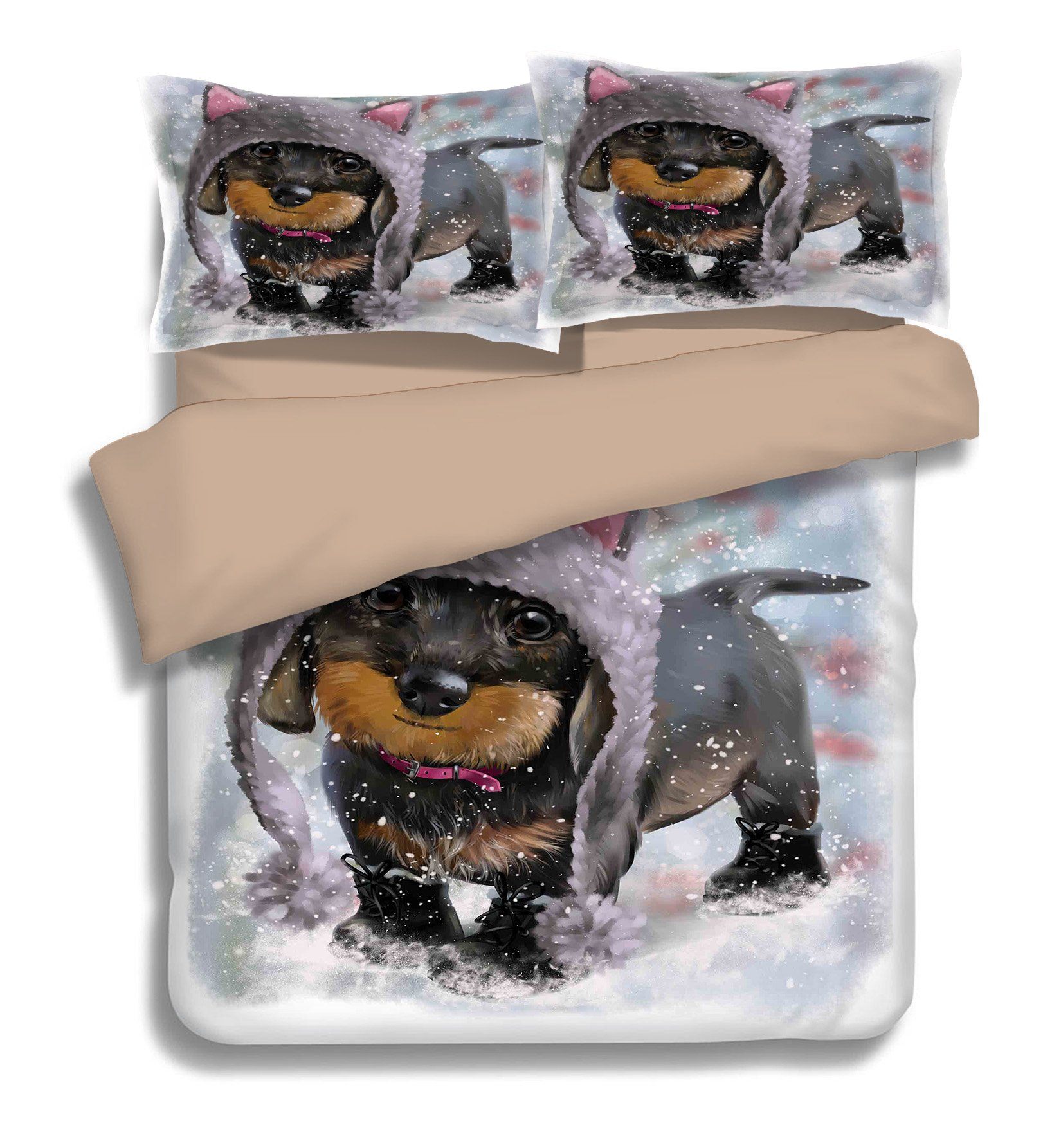 3D Small Dog 082 Bed Pillowcases Quilt Wallpaper AJ Wallpaper