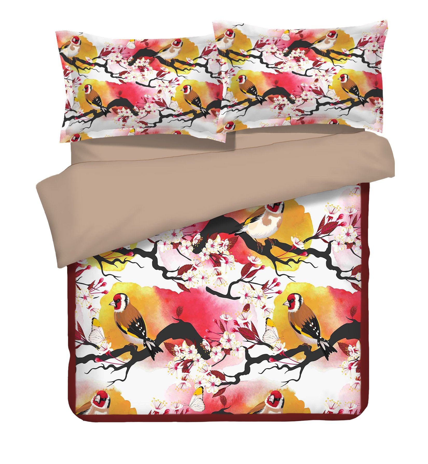 3D Colorful Magpies 087 Bed Pillowcases Quilt Wallpaper AJ Wallpaper