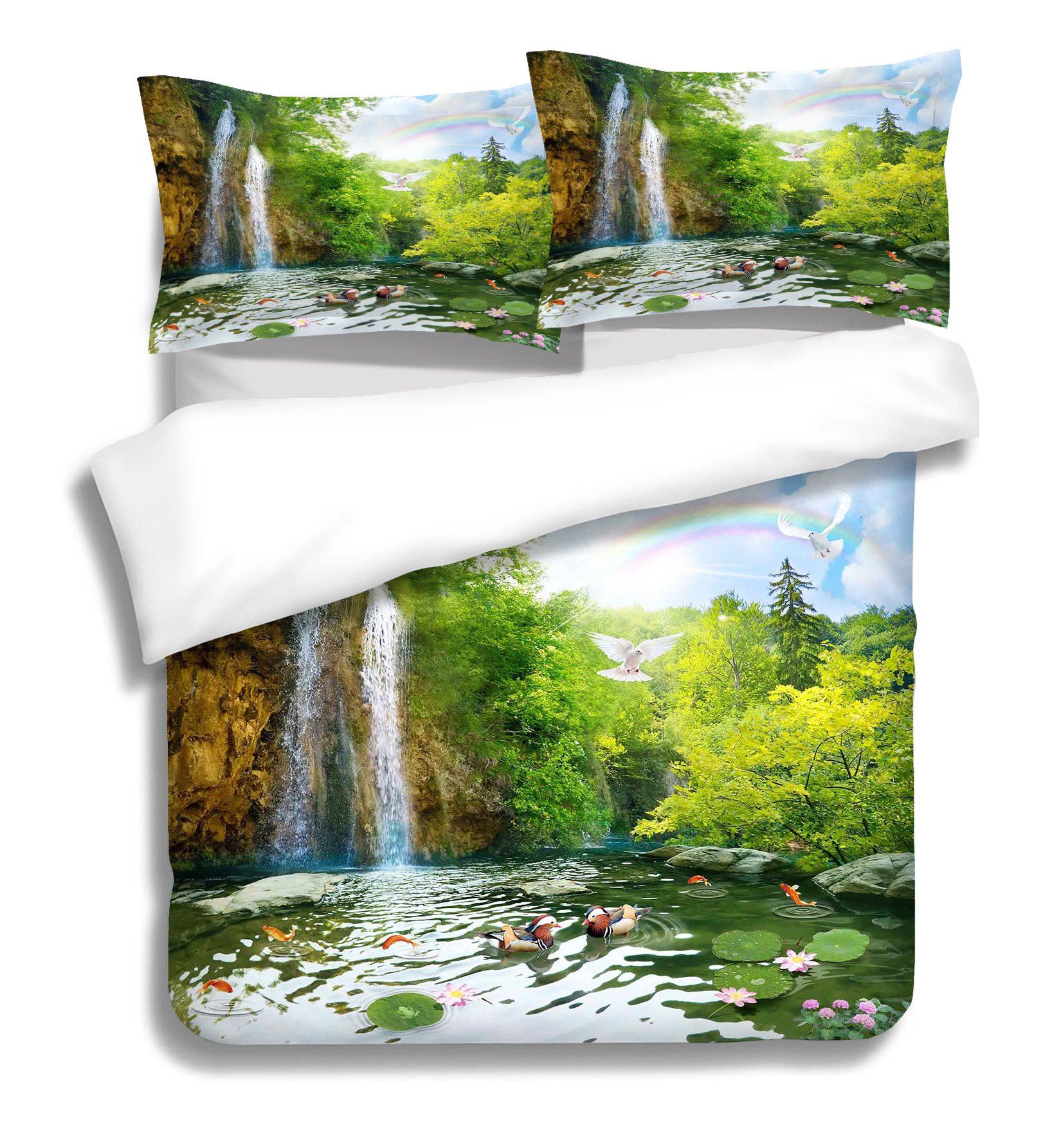 3D Waterfall River 218 Bed Pillowcases Quilt Wallpaper AJ Wallpaper