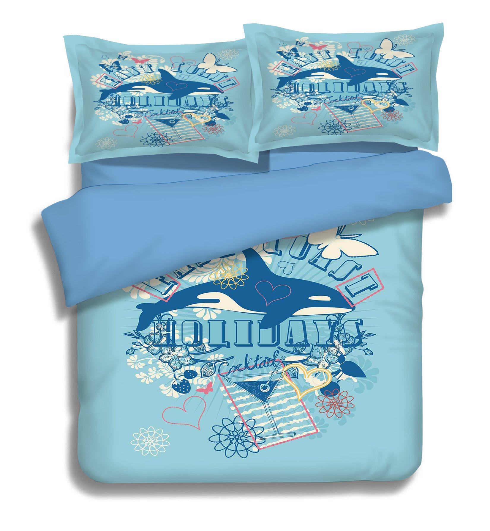 3D Whale Jumping 014 Bed Pillowcases Quilt Wallpaper AJ Wallpaper