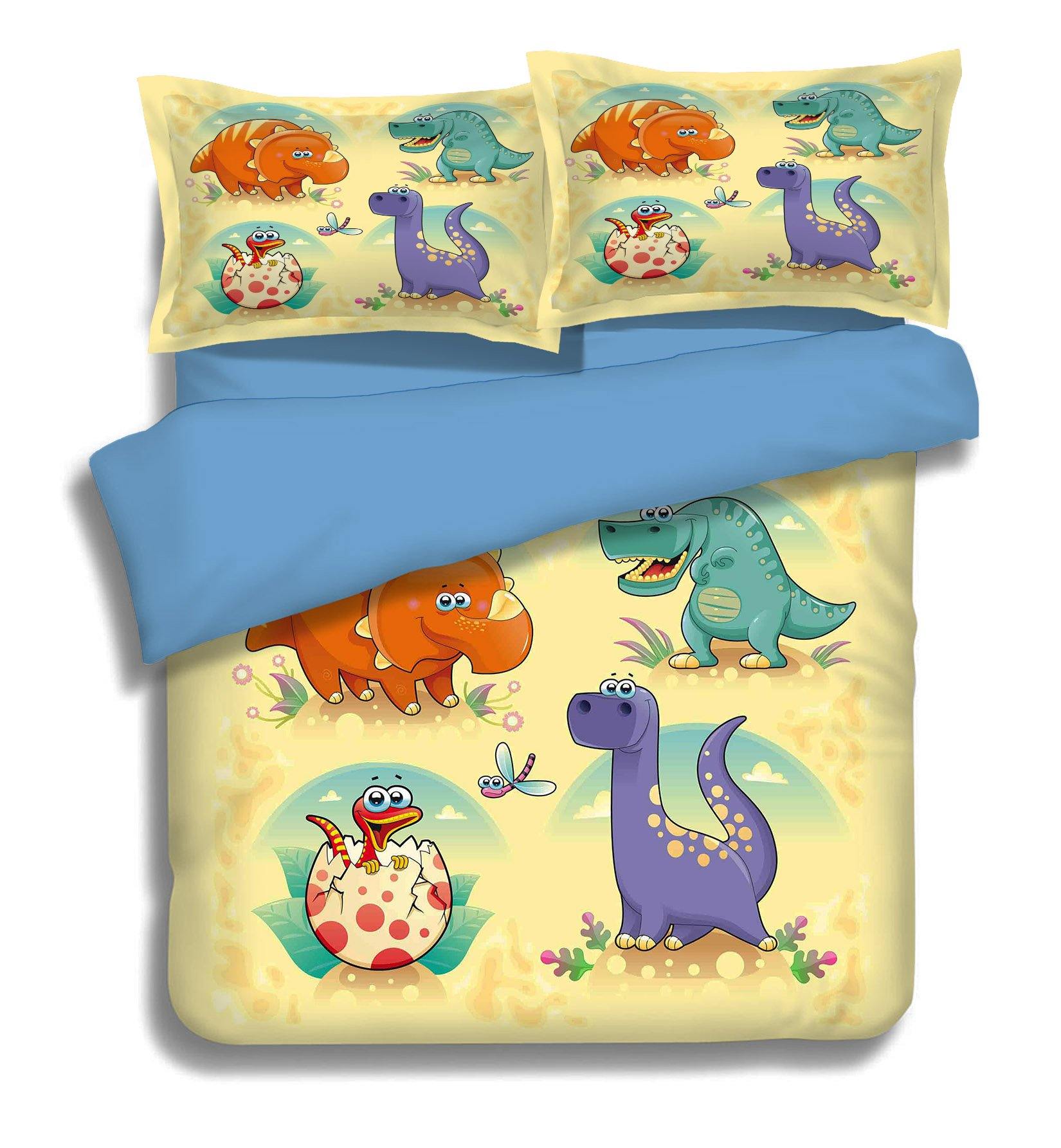 3D Dinosaur Cartoon 051 Bed Pillowcases Quilt Wallpaper AJ Wallpaper
