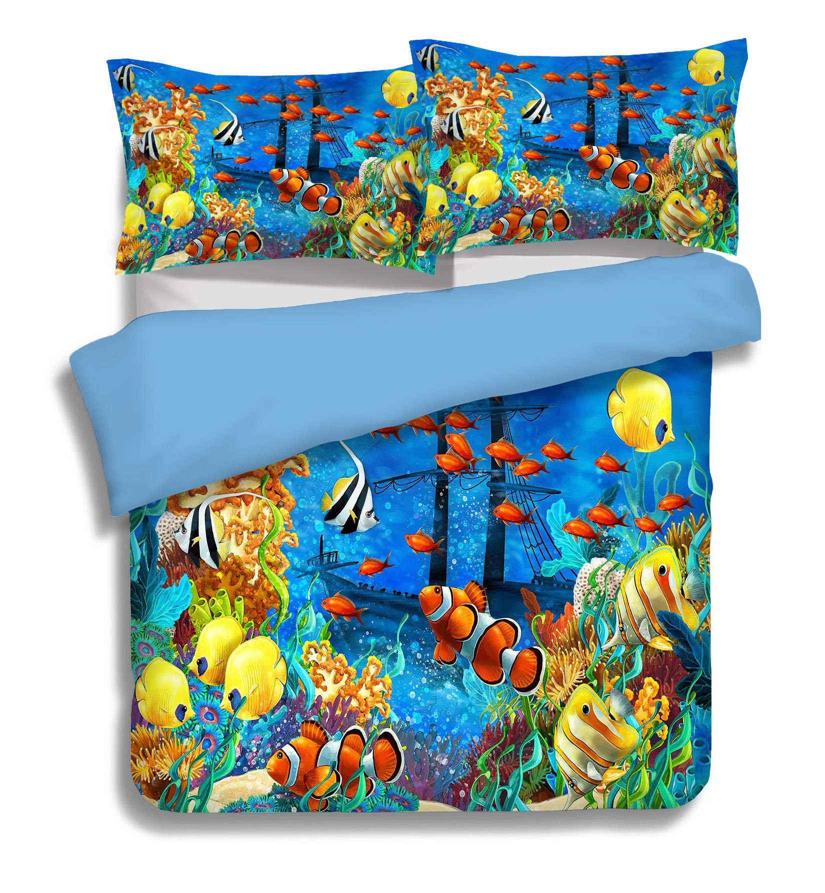 3D Cartoon Seabed 094 Bed Pillowcases Quilt Wallpaper AJ Wallpaper