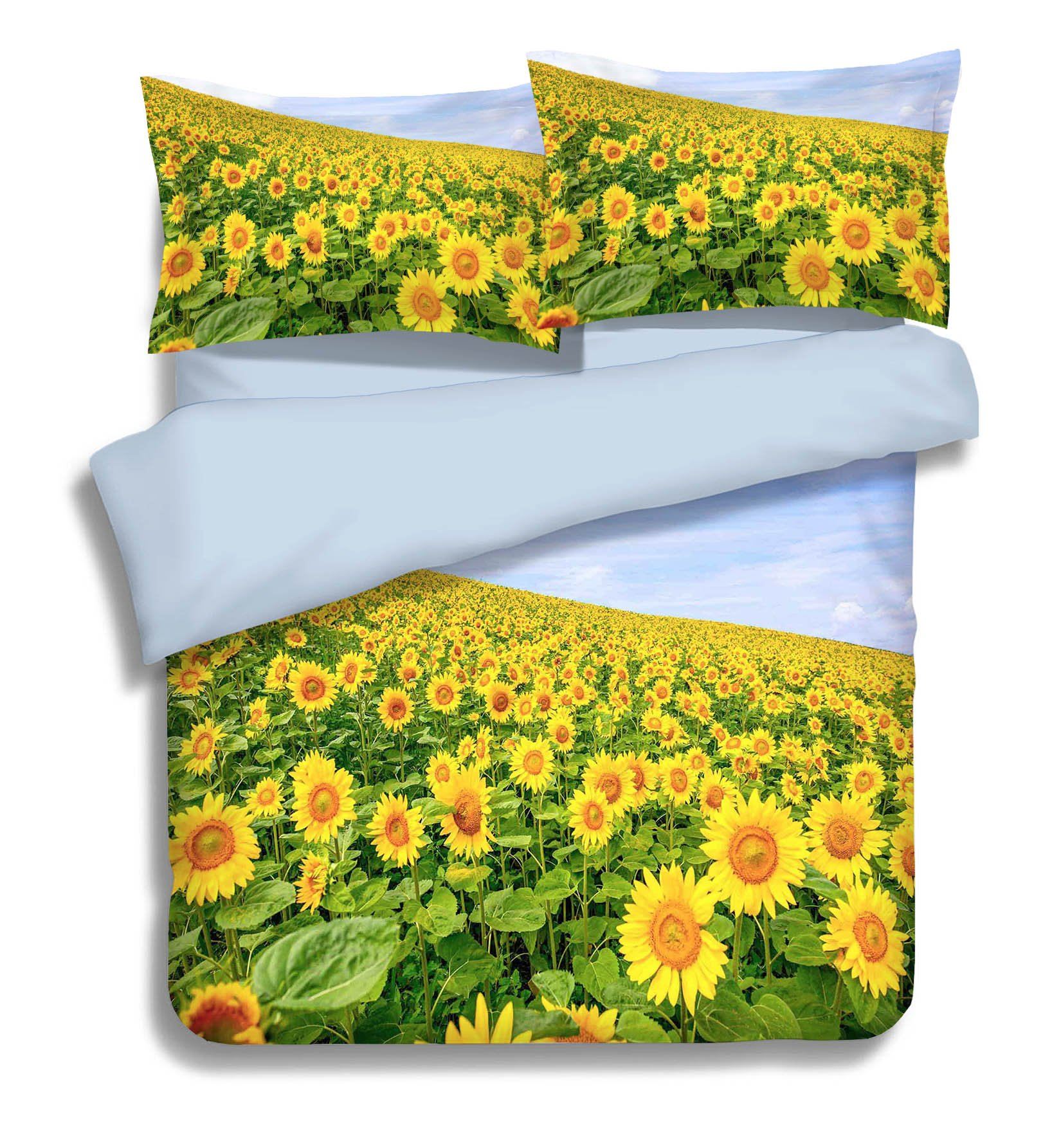 3D Sunflowers Field 248 Bed Pillowcases Quilt Wallpaper AJ Wallpaper