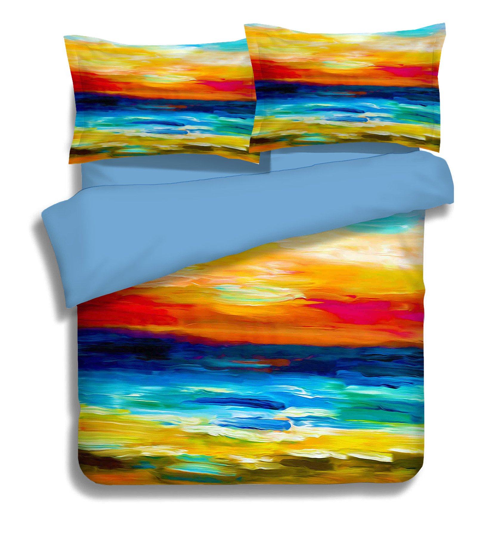3D Paint Sunset 076 Bed Pillowcases Quilt Wallpaper AJ Wallpaper