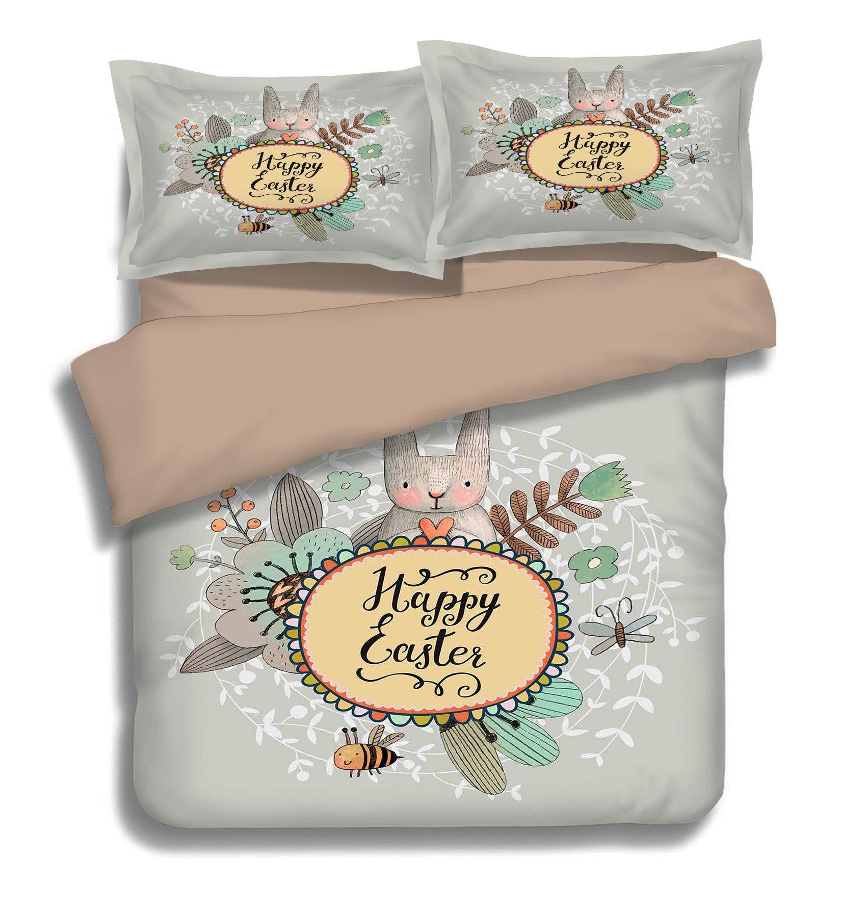 3D Rabbit Plant 028 Bed Pillowcases Quilt Wallpaper AJ Wallpaper