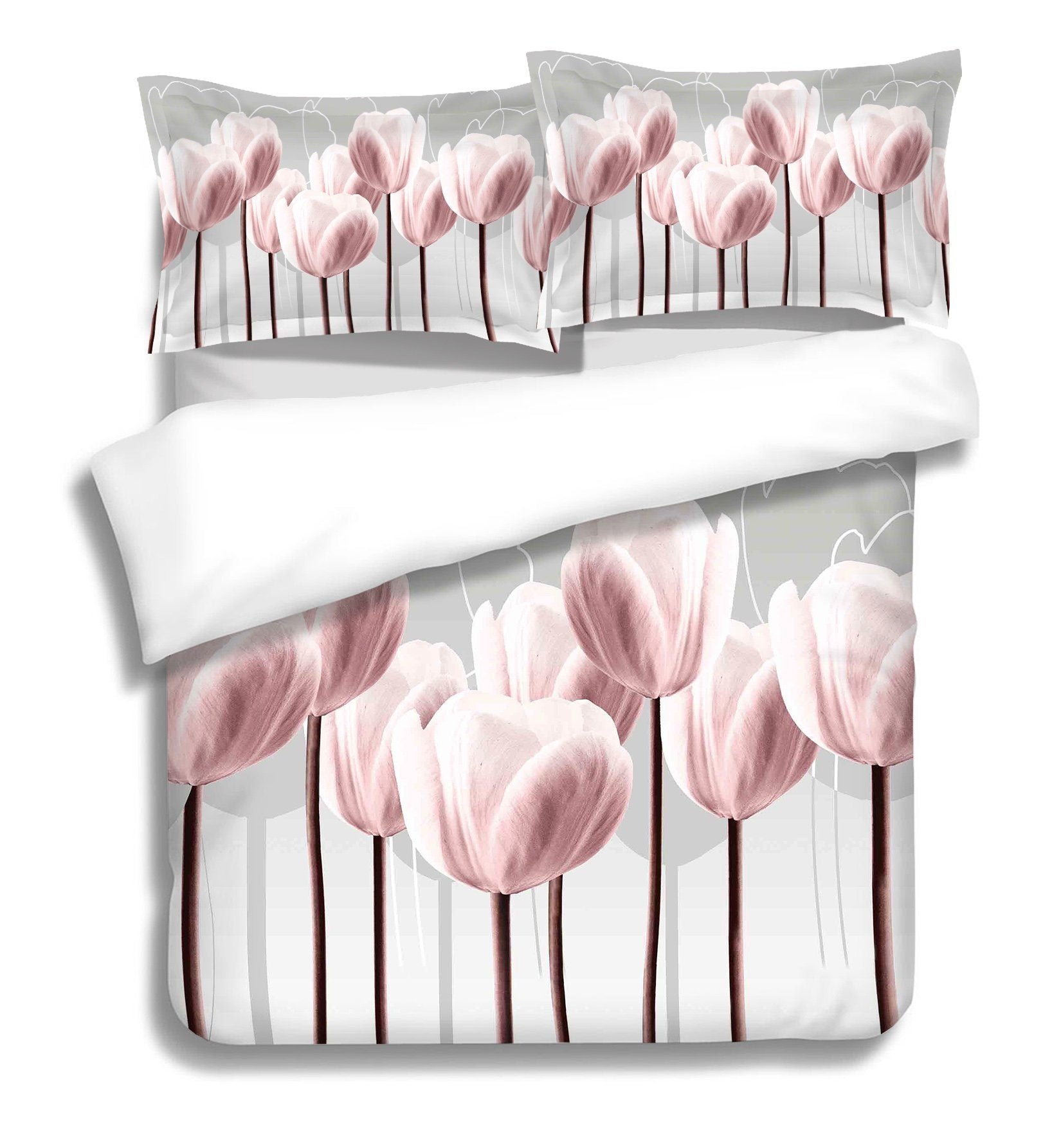 3D Pink Tulip 071 Bed Pillowcases Quilt Wallpaper AJ Wallpaper