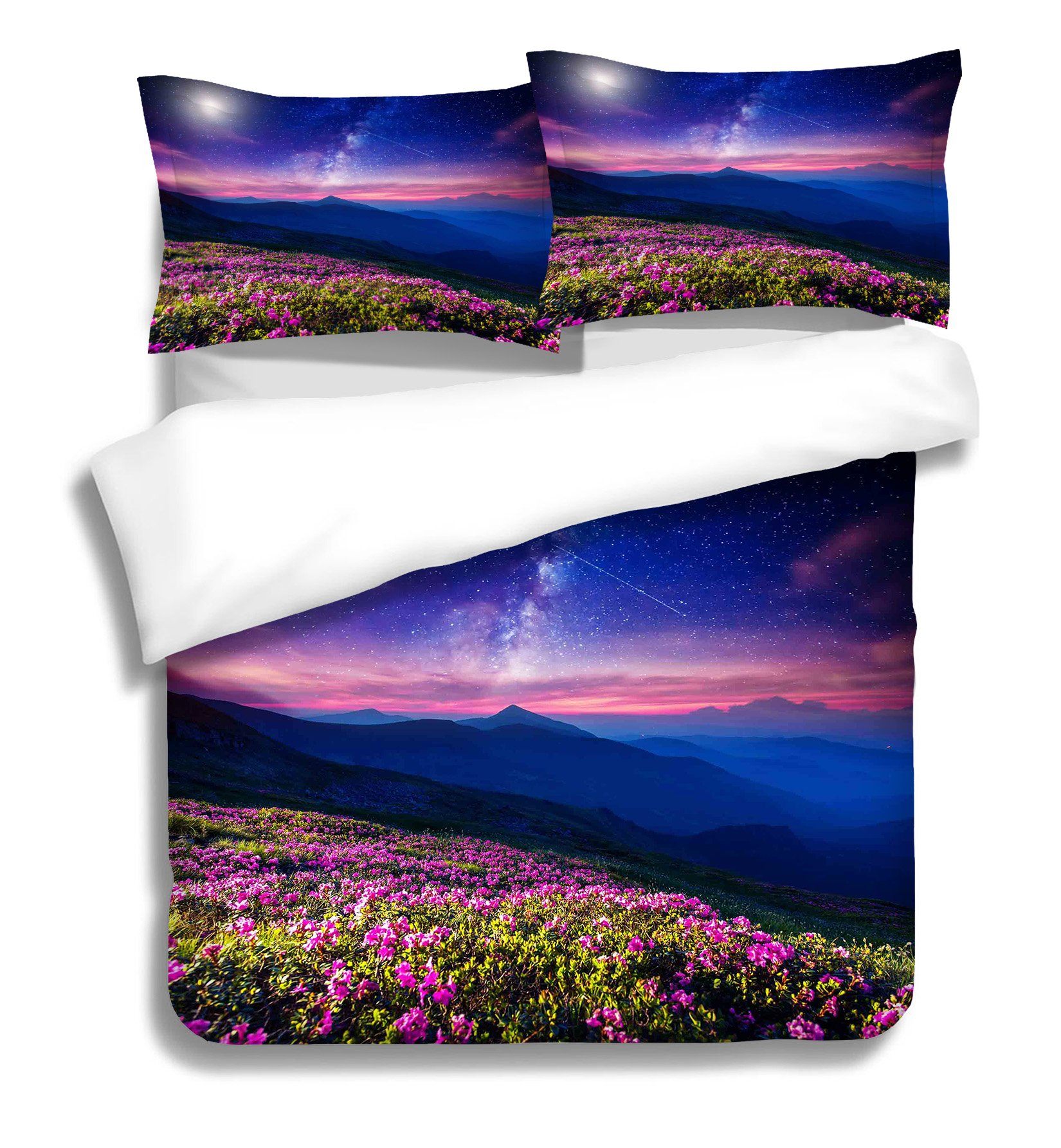 3D Moon Flower Field 160 Bed Pillowcases Quilt Wallpaper AJ Wallpaper