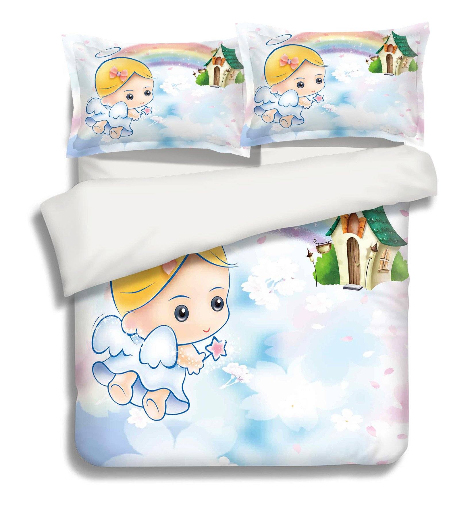 3D Angel Rainbow House 154 Bed Pillowcases Quilt Wallpaper AJ Wallpaper