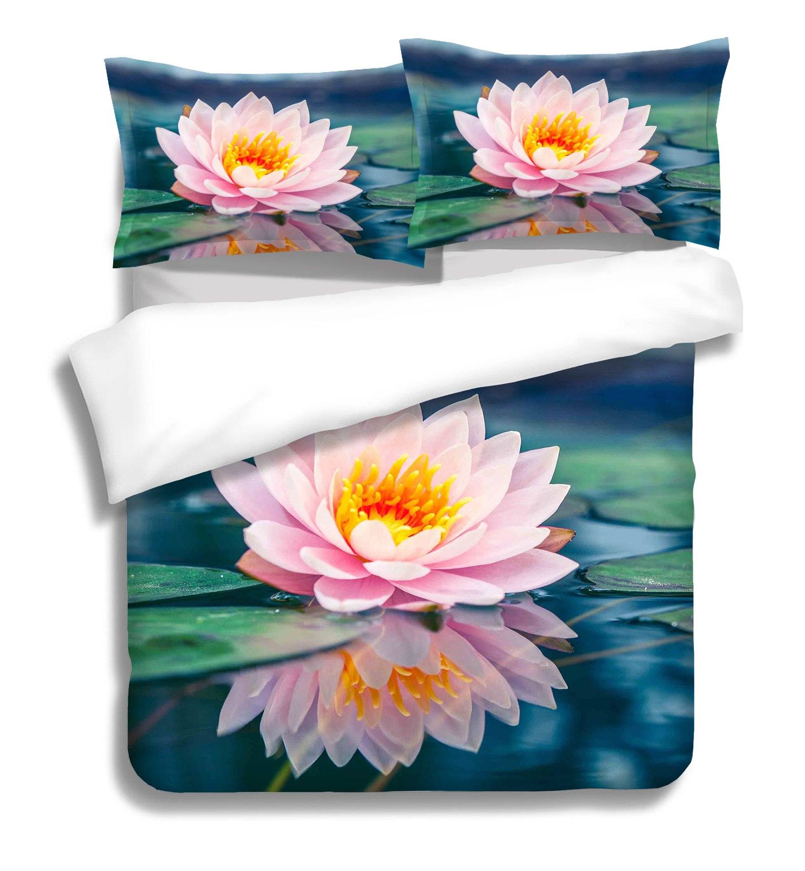 3D Lotus Pond 026 Bed Pillowcases Quilt Wallpaper AJ Wallpaper
