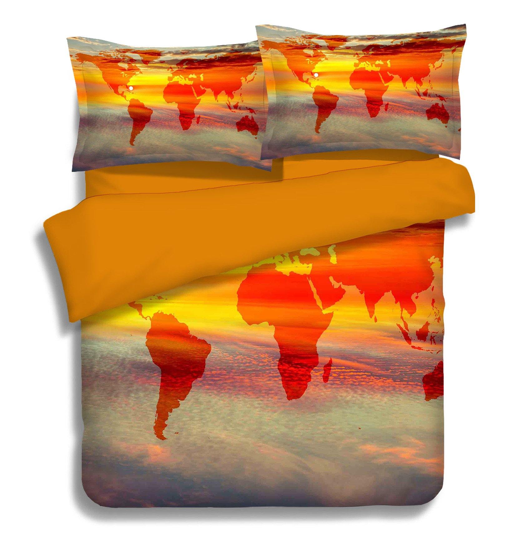 3D Bright Sky World Map 140 Bed Pillowcases Quilt Wallpaper AJ Wallpaper