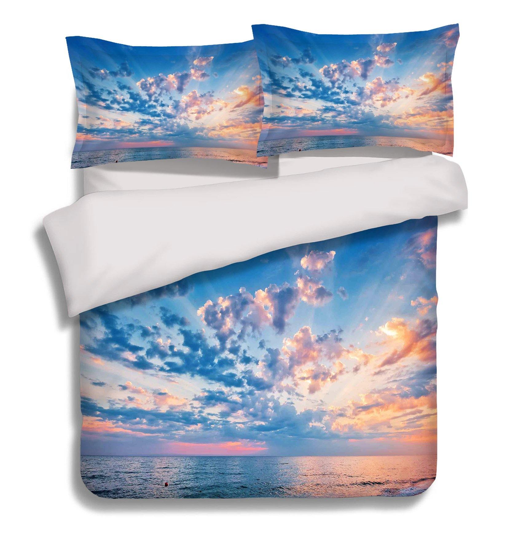 3D Sea Sunset Clouds 226 Bed Pillowcases Quilt Wallpaper AJ Wallpaper