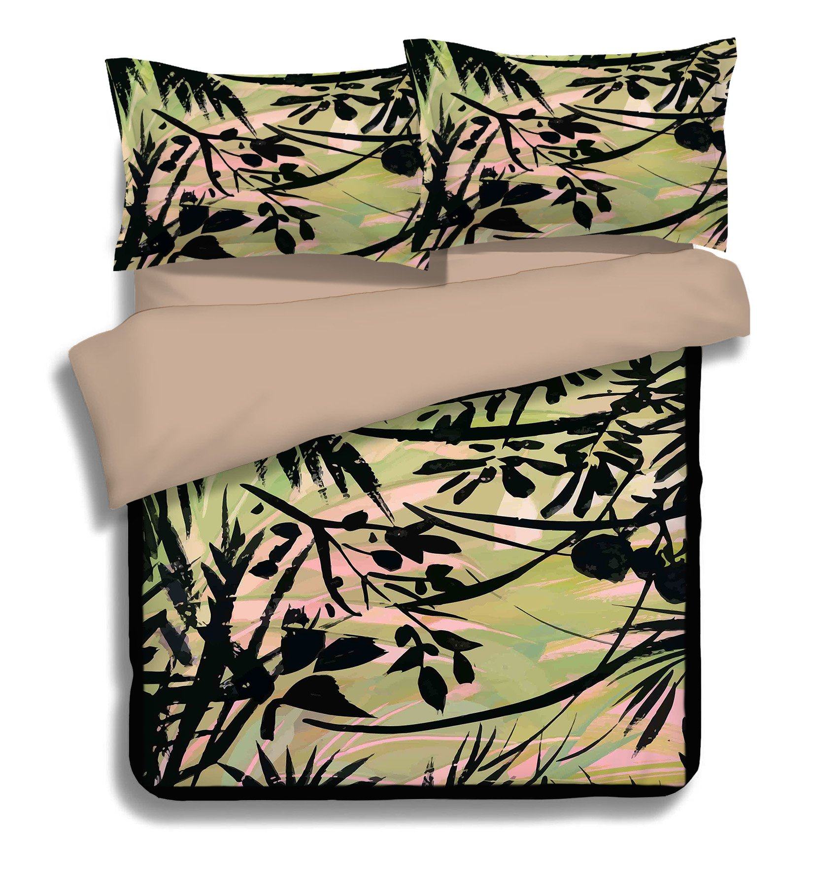 3D Oil Painting Leaves 067 Bed Pillowcases Quilt Wallpaper AJ Wallpaper