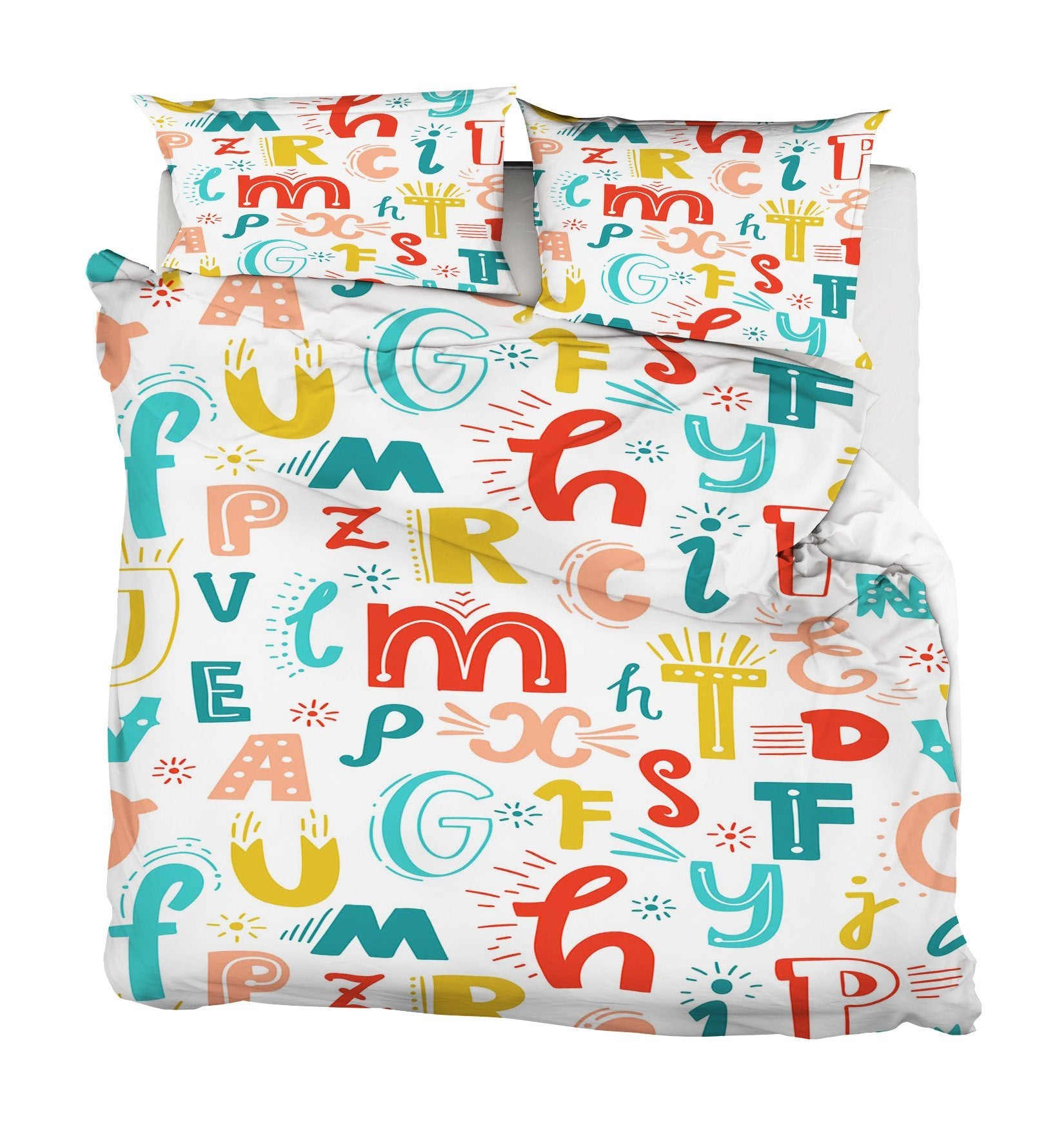 3D Colorful Letters 069 Bed Pillowcases Quilt Wallpaper AJ Wallpaper
