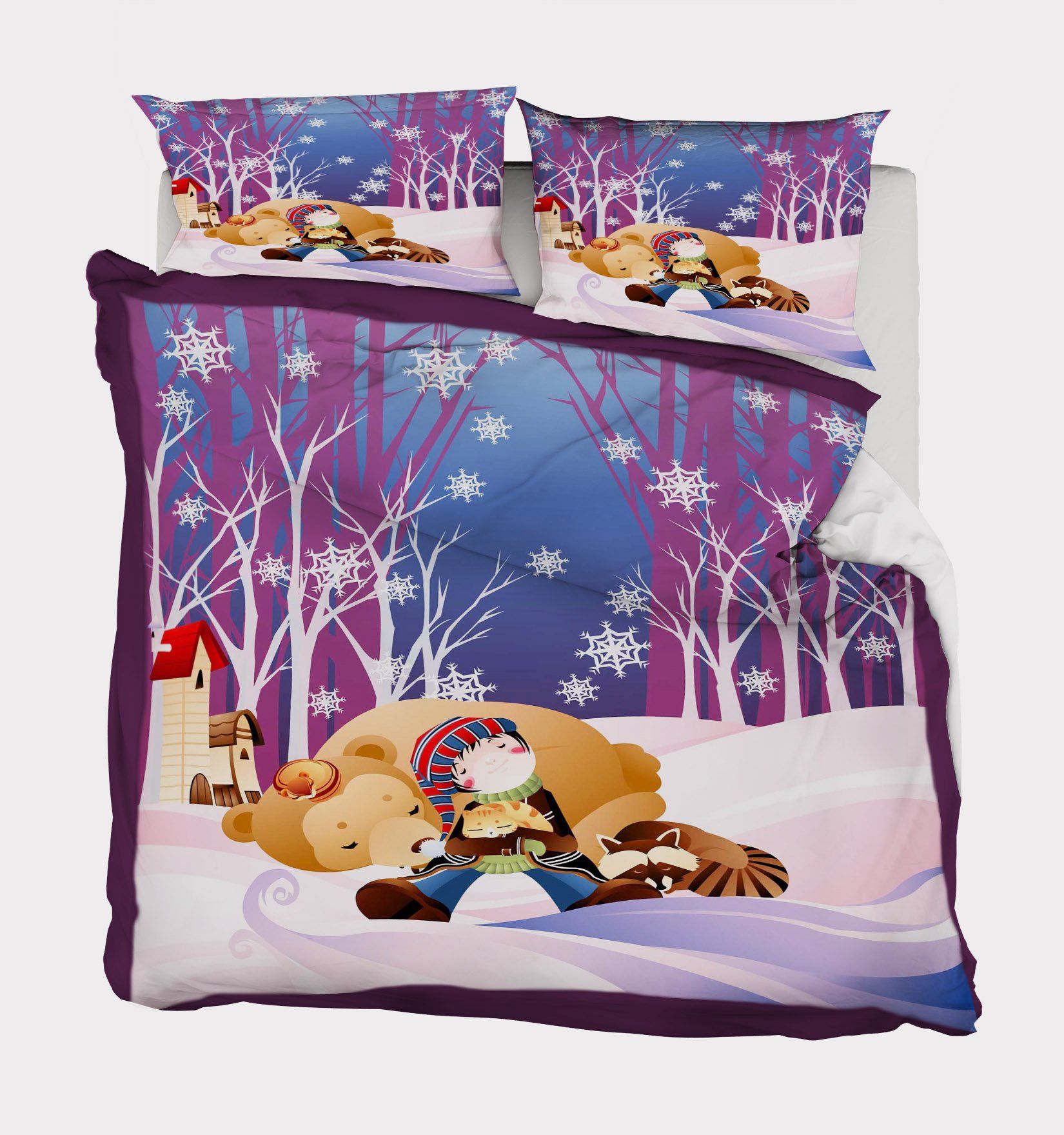 3D Harmonious Bear 137 Bed Pillowcases Quilt Wallpaper AJ Wallpaper