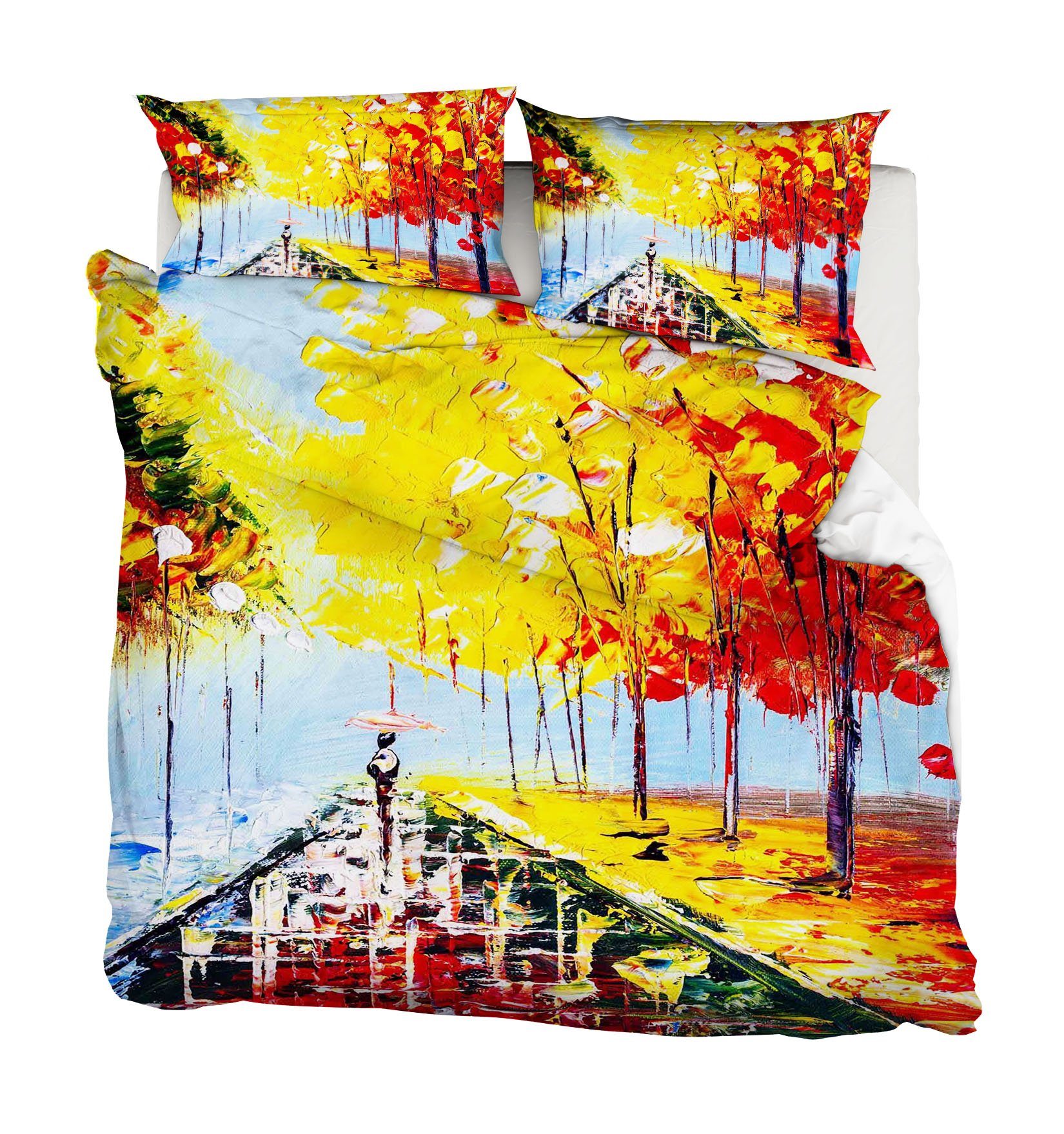 3D Landscape Painting 050 Bed Pillowcases Quilt Wallpaper AJ Wallpaper