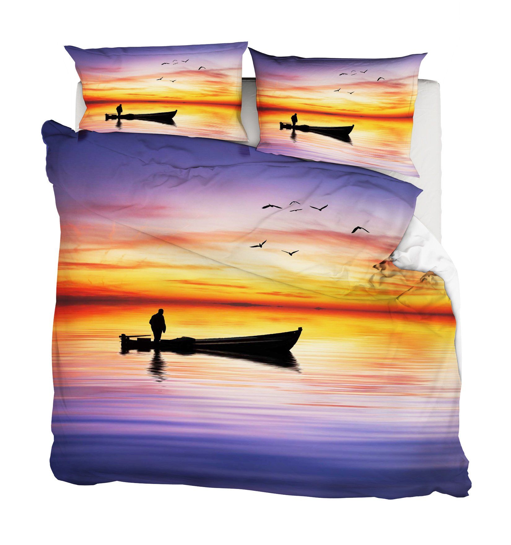 3D Dusk Ferry 182 Bed Pillowcases Quilt Wallpaper AJ Wallpaper