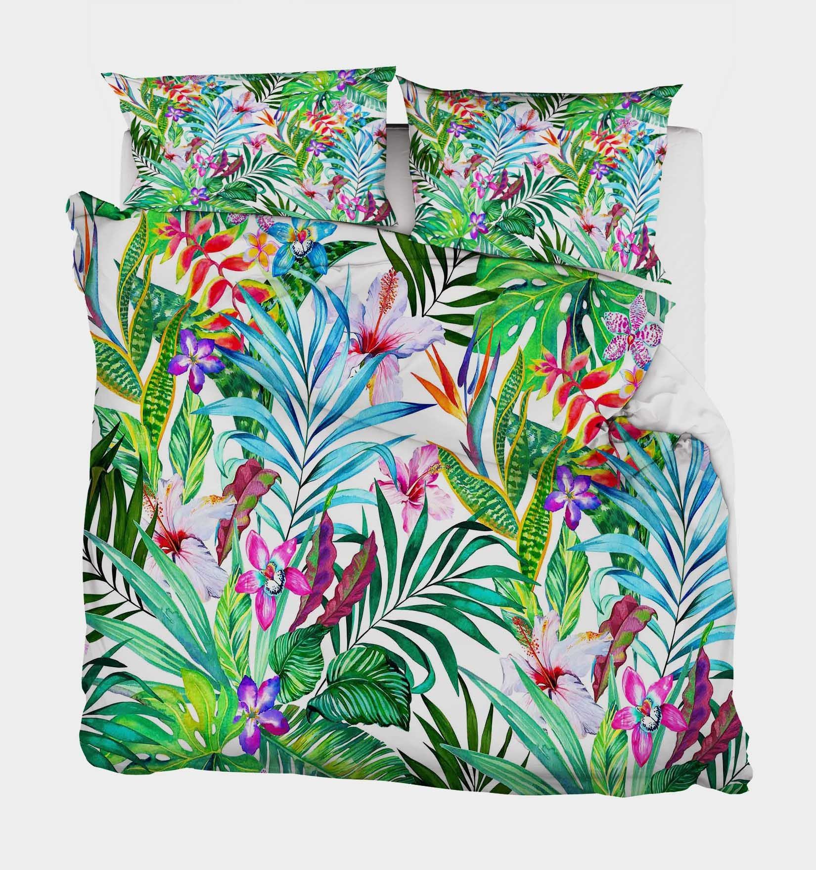 3D Bright Flowers Leaves 211 Bed Pillowcases Quilt Wallpaper AJ Wallpaper