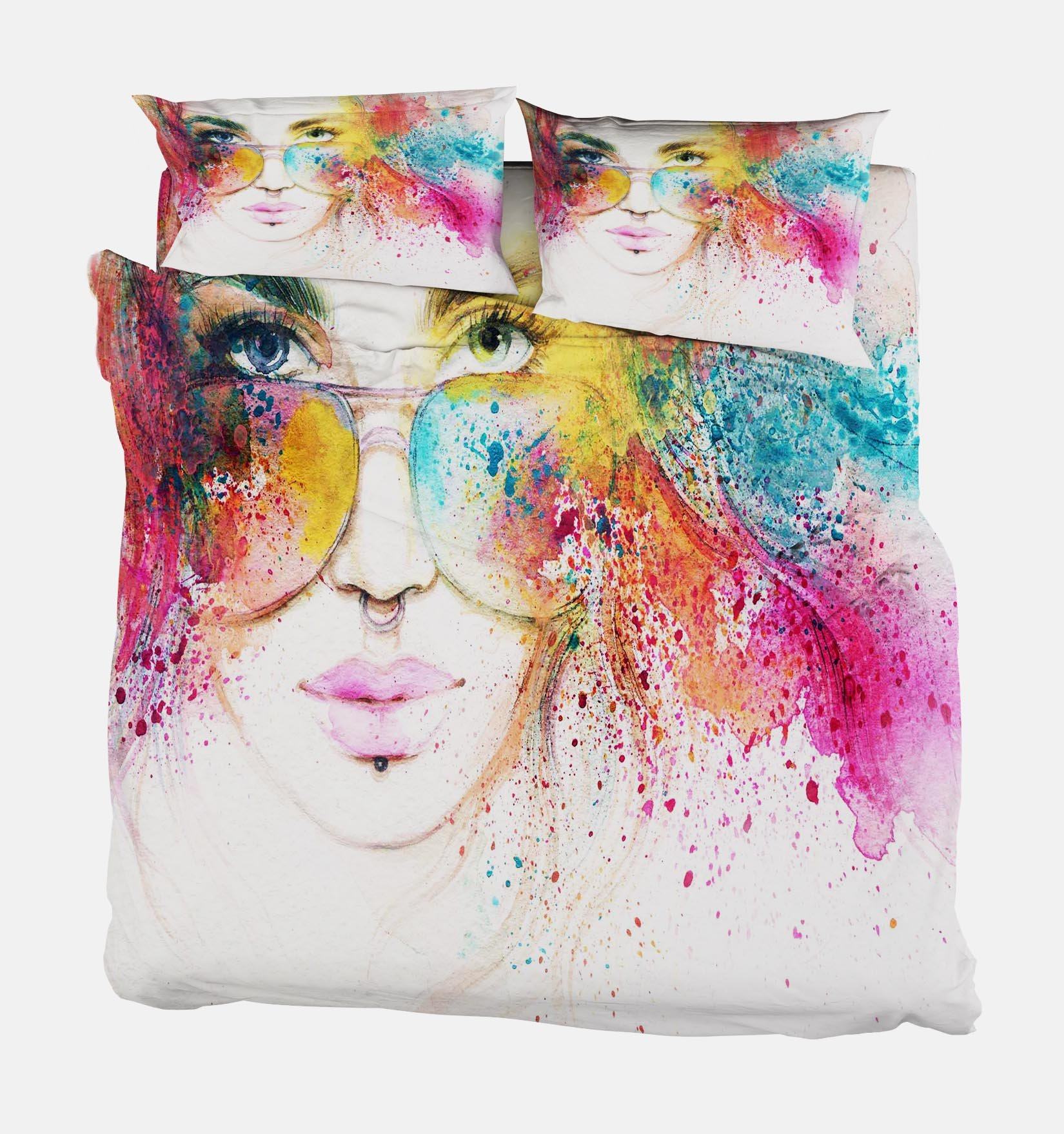 3D Graffiti Woman 28 Bed Pillowcases Quilt Wallpaper AJ Wallpaper