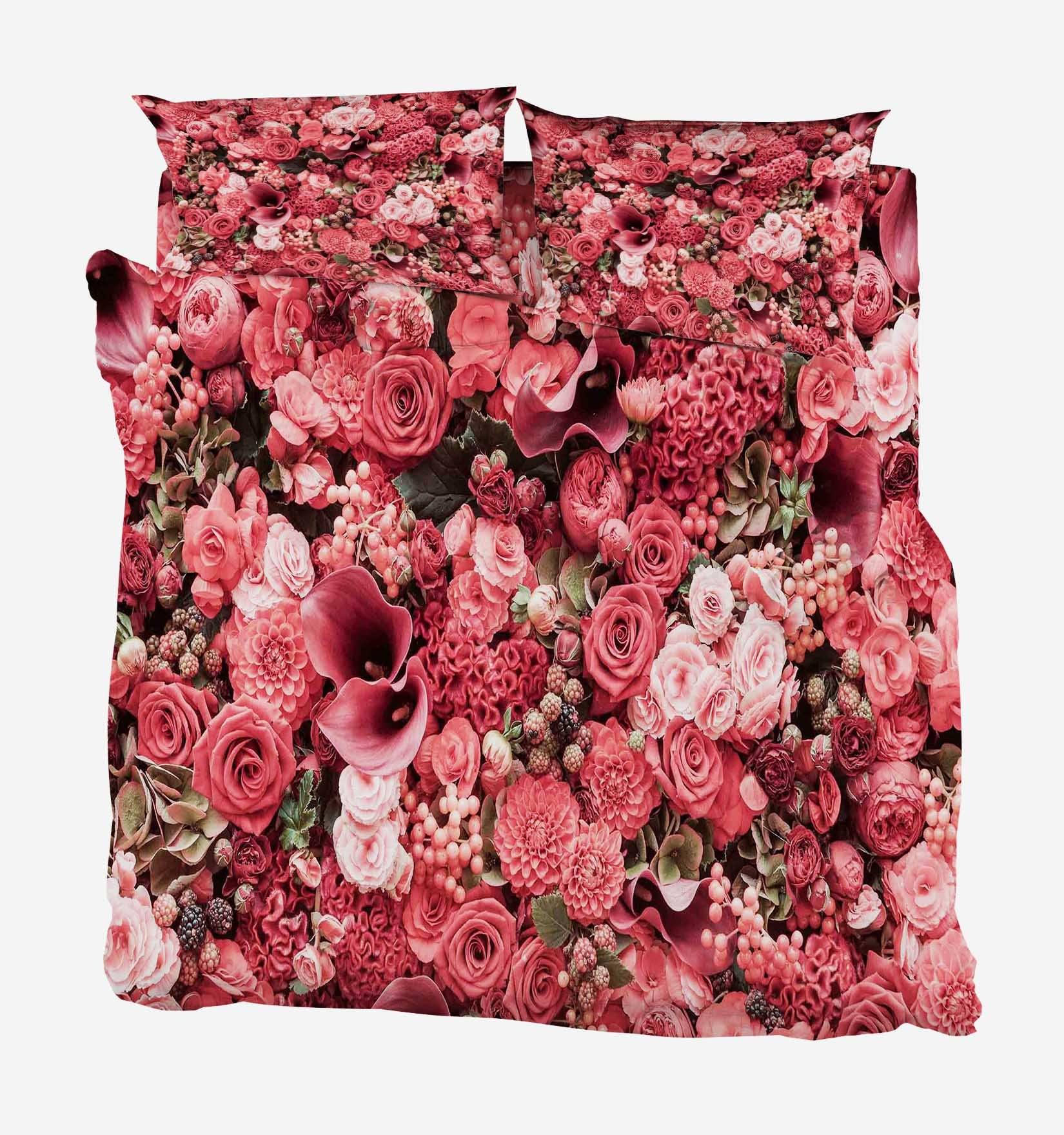 3D Red Flowers 50 Bed Pillowcases Quilt Wallpaper AJ Wallpaper