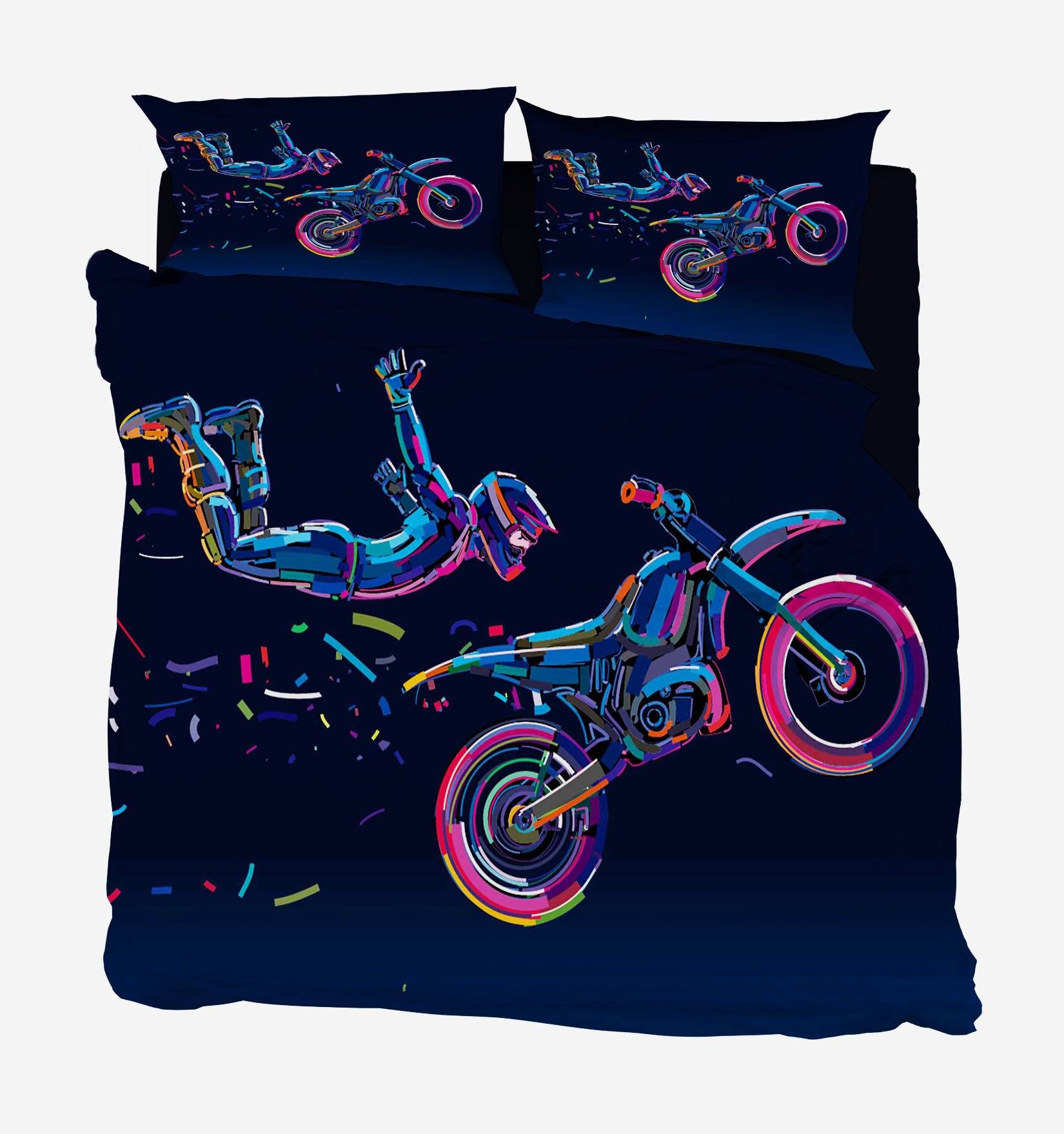3D Motorcyclist 23 Bed Pillowcases Quilt Wallpaper AJ Wallpaper