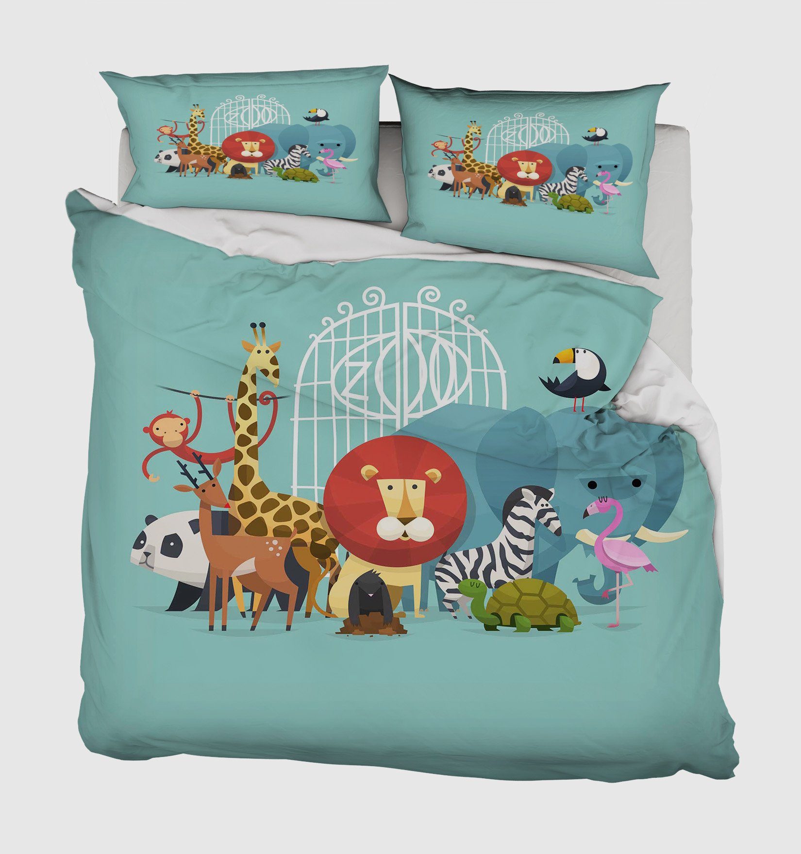 3D Sitting Animal 157 Bed Pillowcases Quilt Wallpaper AJ Wallpaper