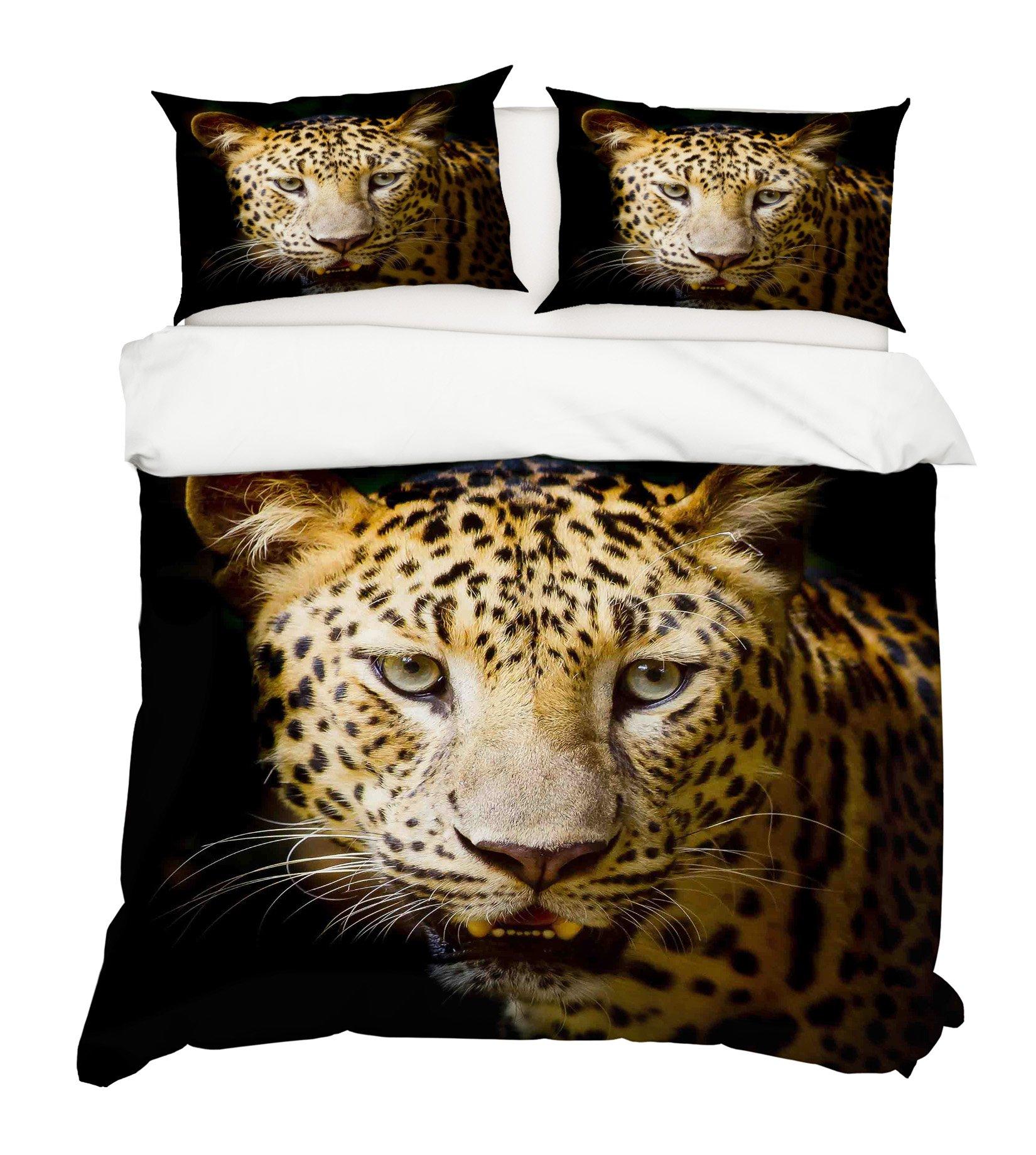 3D Leopard Head 125 Bed Pillowcases Quilt Wallpaper AJ Wallpaper
