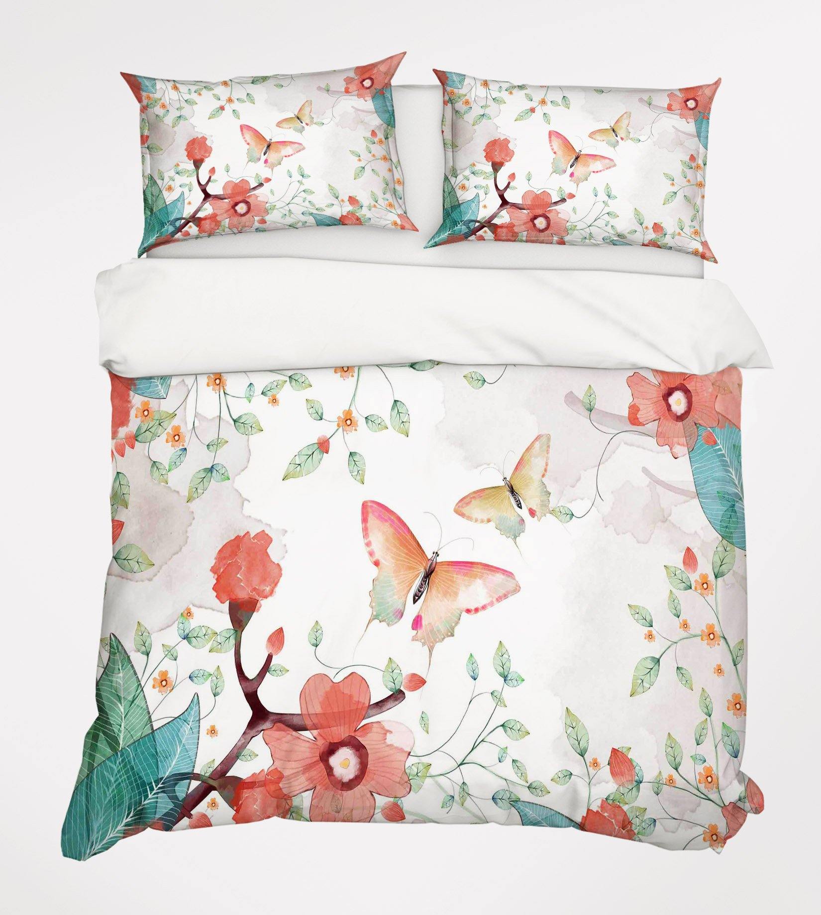 3D Flowers Butterflies 181 Bed Pillowcases Quilt Wallpaper AJ Wallpaper
