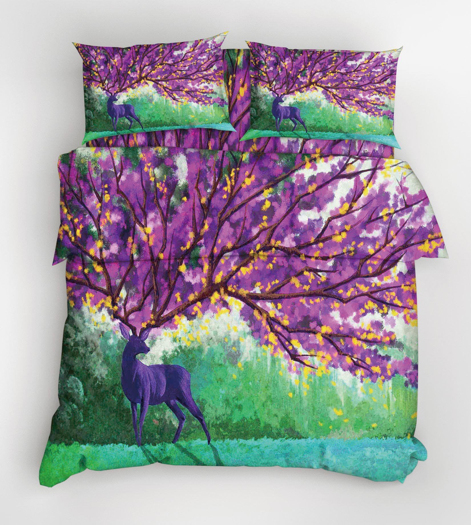 3D Animal Flowers Tree 24 Bed Pillowcases Quilt Wallpaper AJ Wallpaper