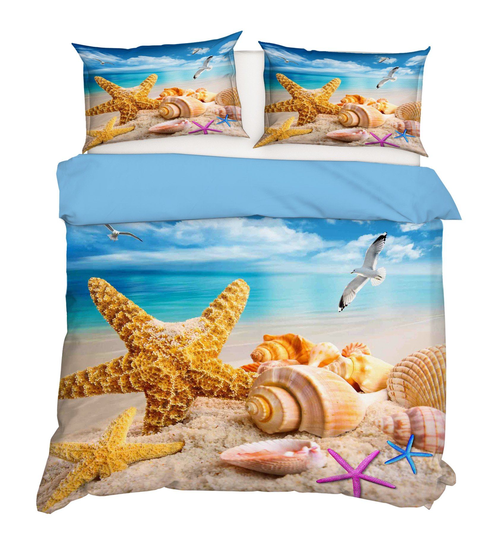 3D Yellow Starfish 243 Bed Pillowcases Quilt Wallpaper AJ Wallpaper