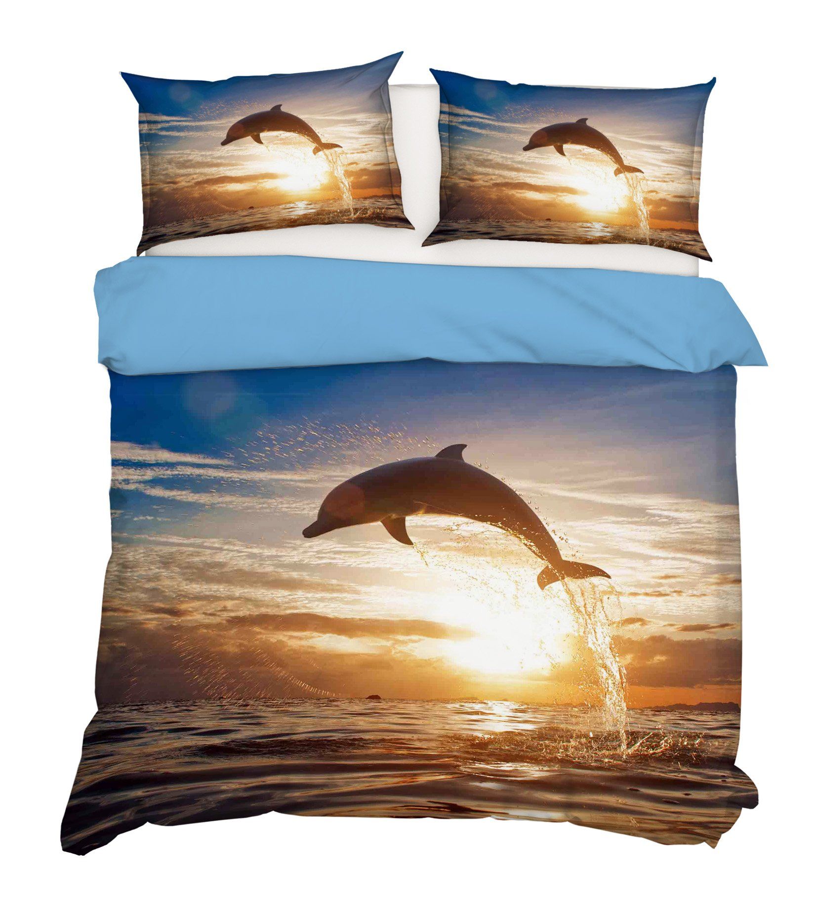 3D Sunshine Dolphin 078 Bed Pillowcases Quilt Wallpaper AJ Wallpaper
