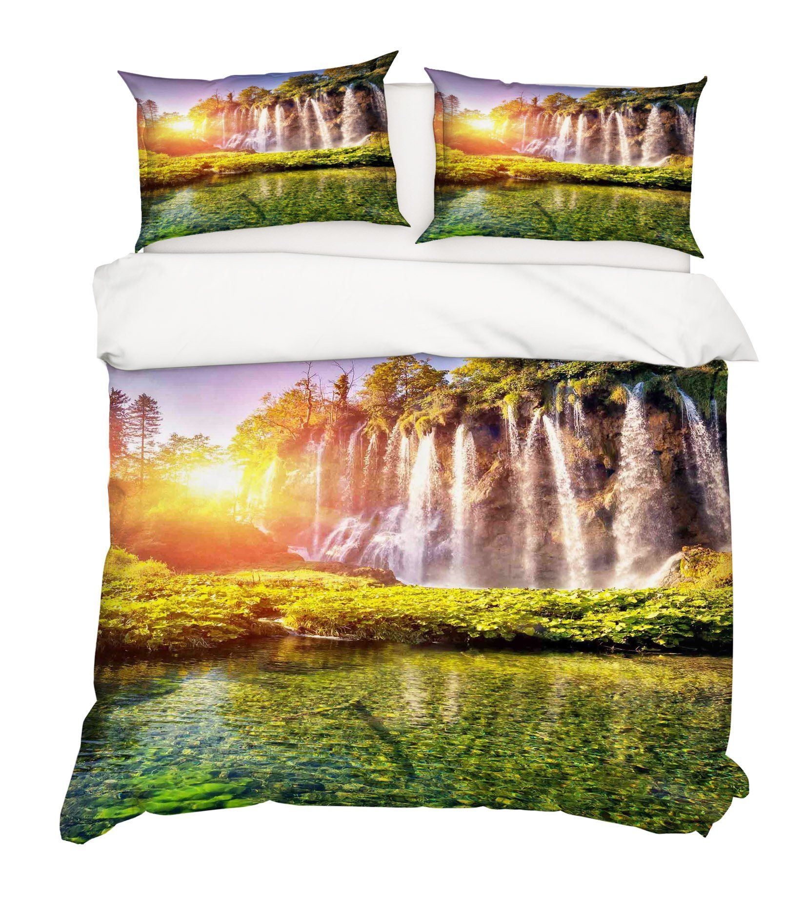 3D Sunset Lake 018 Bed Pillowcases Quilt Wallpaper AJ Wallpaper