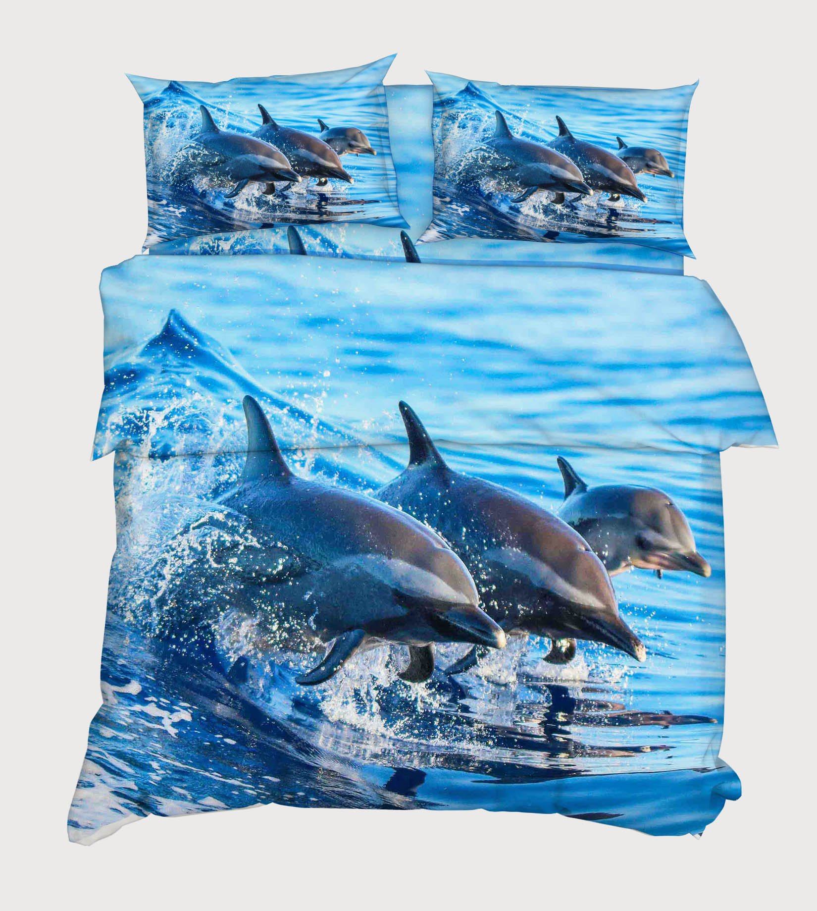3D Sea Dolphins 44 Bed Pillowcases Quilt Wallpaper AJ Wallpaper